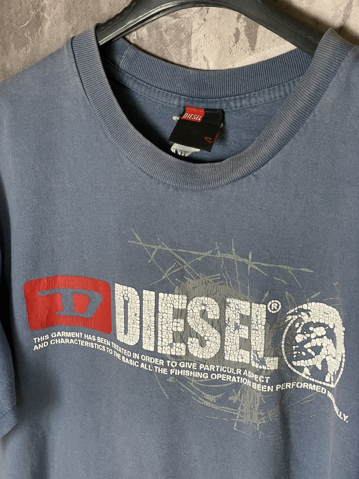 Diesel Diesel Big Logo Print Blue Faded Hype T-Shirt Y2K Vintage Size US M / EU 48-50 / 2 - 9 Thumbnail