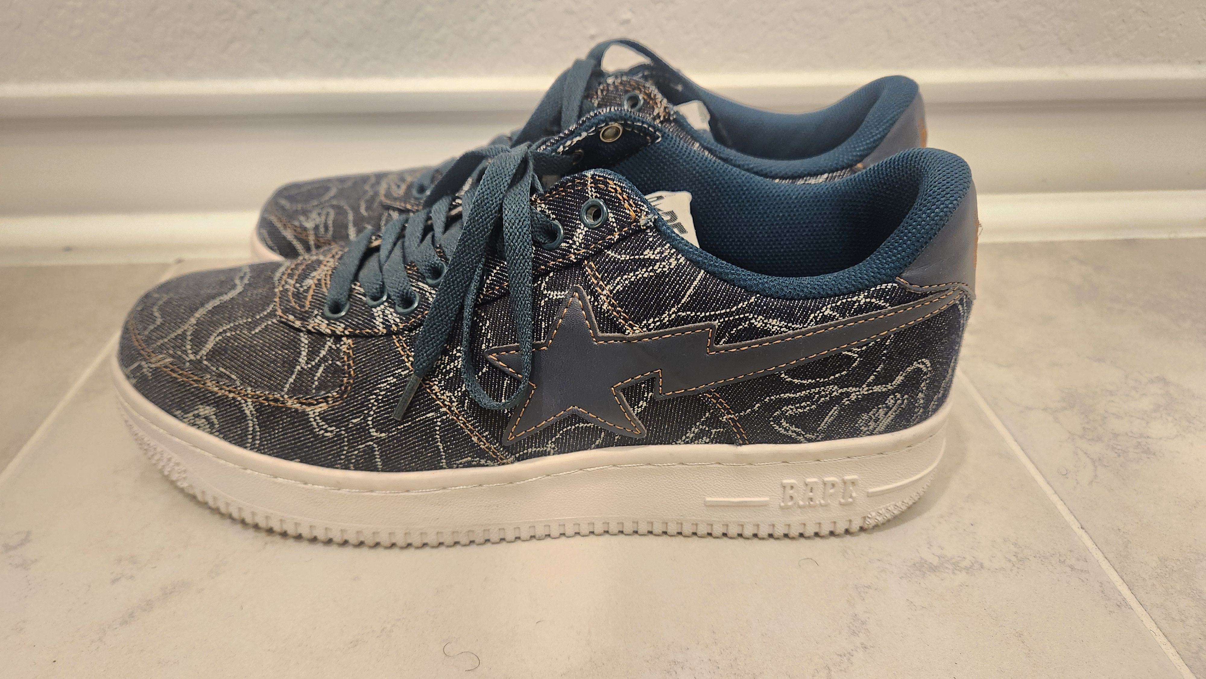 Bape OG Denim Bapestas Size US 10 / EU 43 - 2 Thumbnail