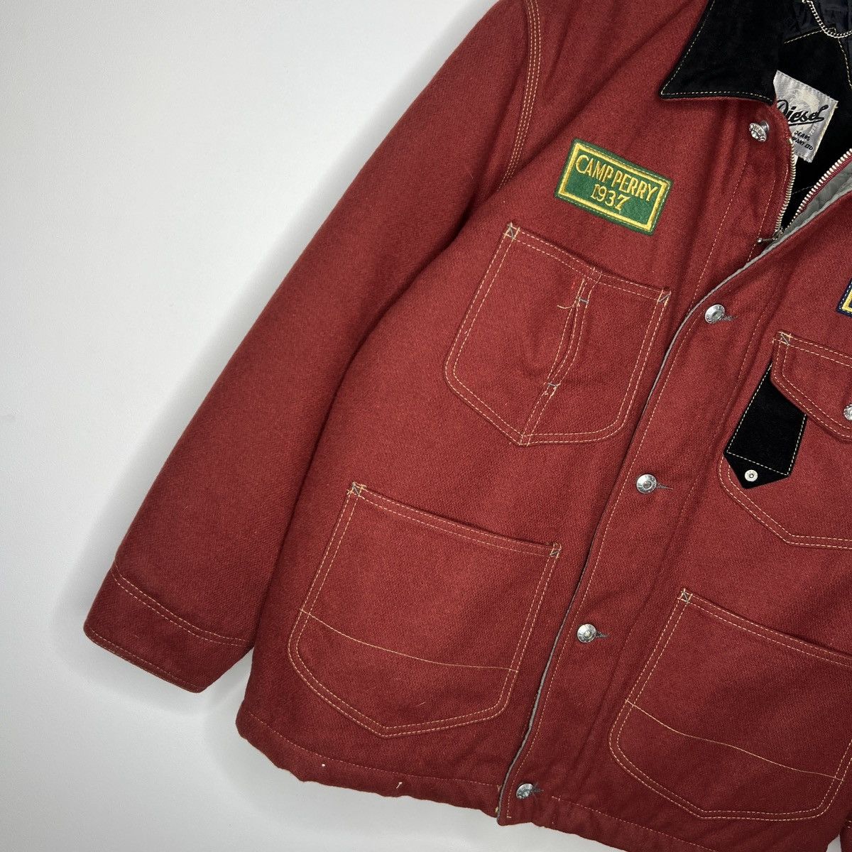 Diesel × Vintage Vintage Diesel Wool Jacket Coat Rare 90s Red Size US M / EU 48-50 / 2 - 3 Thumbnail