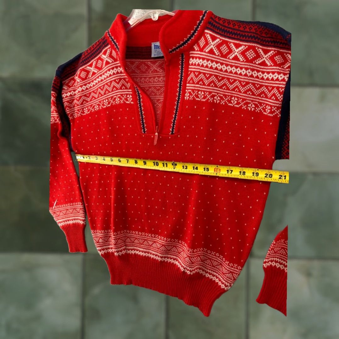 Vintage Meister Sweater Mens Medium Fair Isle 1/4 Zip Vintage Size US M / EU 48-50 / 2 - 2 Thumbnail