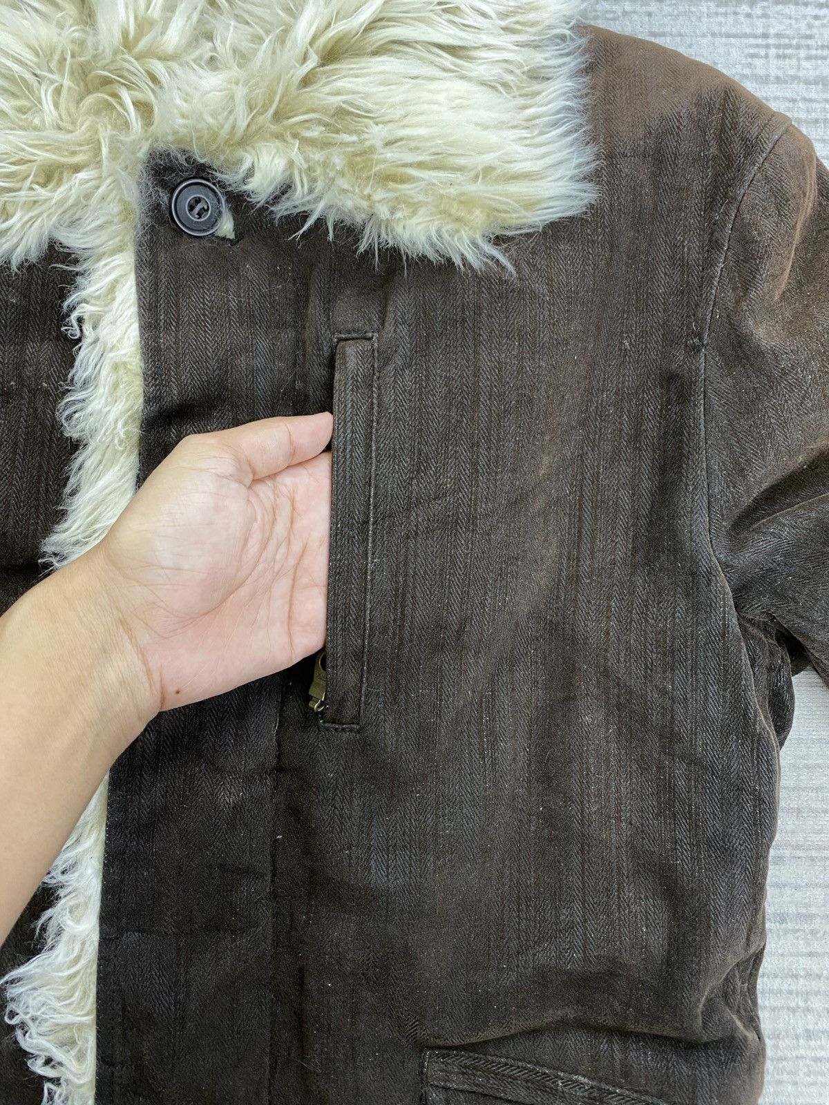 Le Grande Bleu (L.G.B.) × Nicole Club × Vintage Vintage Monsieur Nicole Corduroy Sherpa Coat Jacket Size US M / EU 48-50 / 2 - 9 Thumbnail