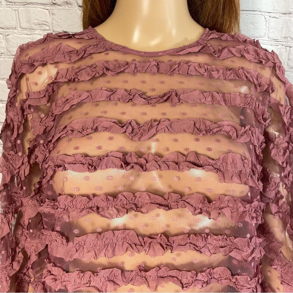 Zara NWT New Zara Frill Ruffled Tulle Blouse Size S Size S / US 4 / IT 40 - 9 Thumbnail