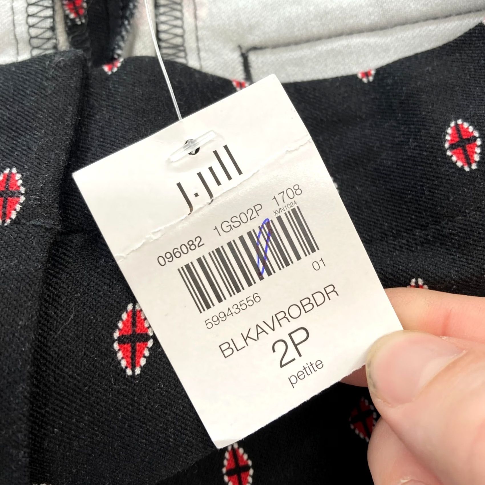 J. Jill J. Jill Premium Bistretch Printed Crop Pants Women's 2P Black Career Office NWT Size 26" / US 2 / IT 38 - 5 Thumbnail