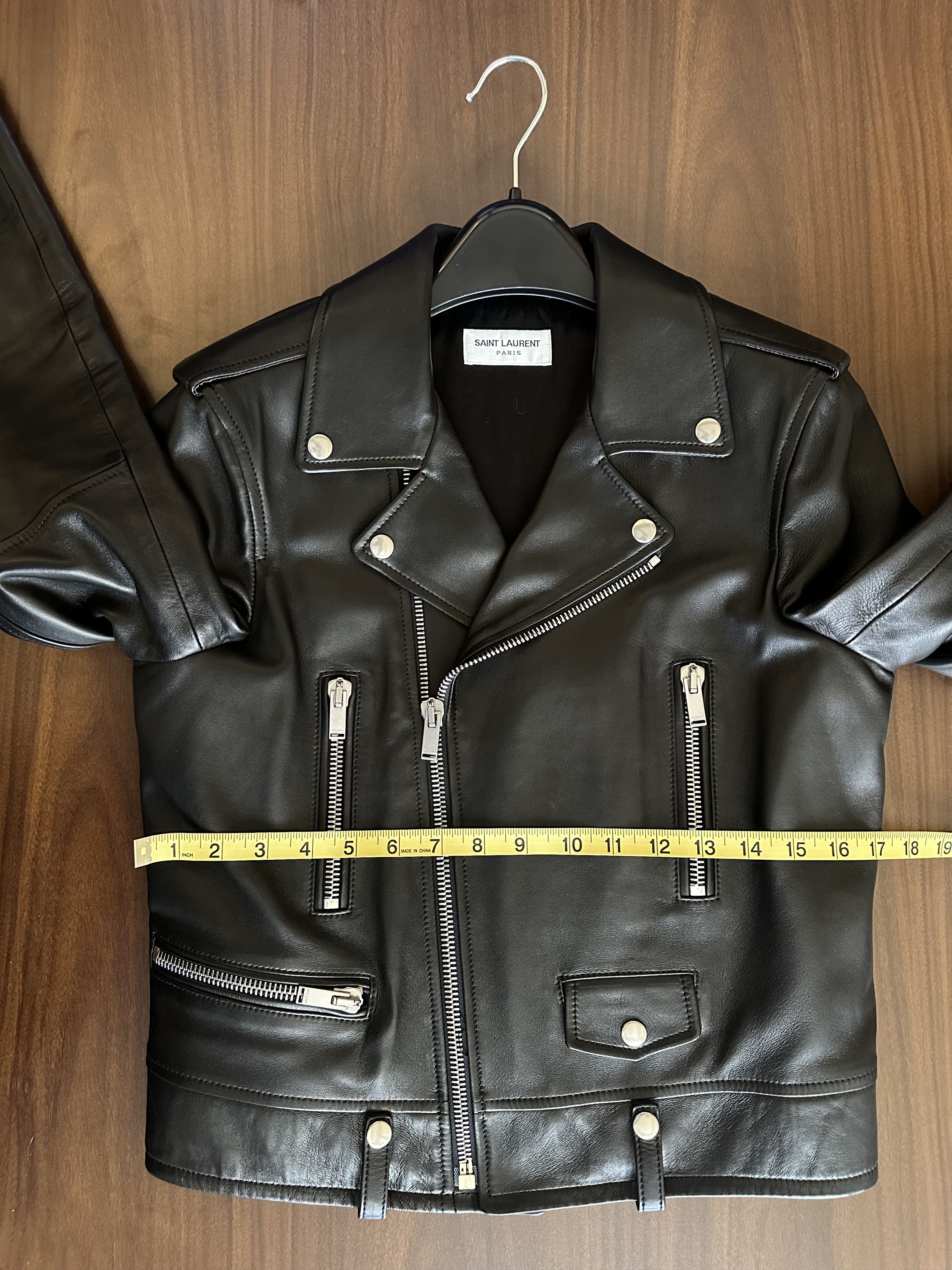 Saint Laurent Paris Women's Leather Biker Jacket Size M / US 6-8 / IT 42-44 - 9 Thumbnail