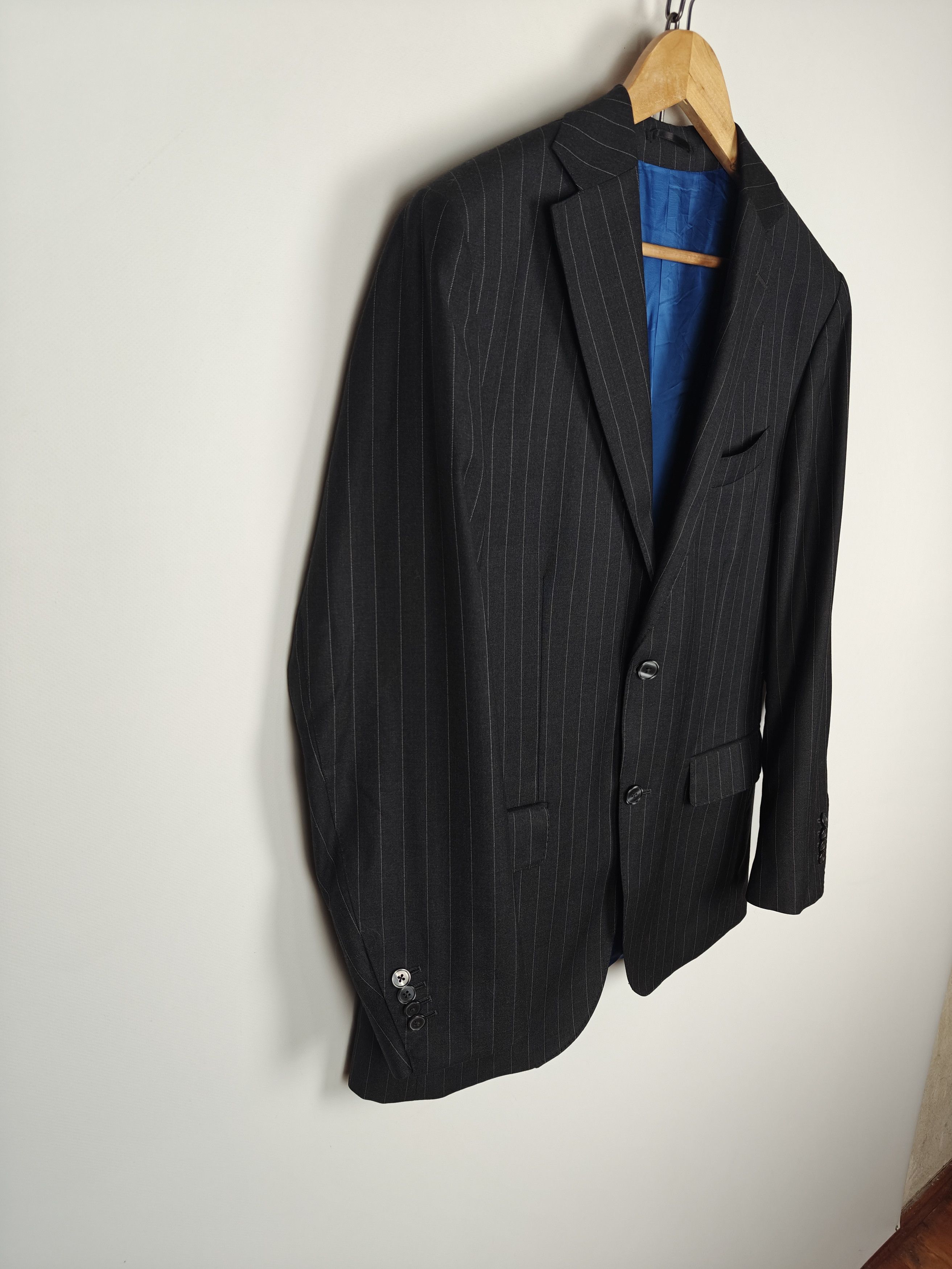 Suitsupply Suitsupply VITALE Wool Grey Pinstripe Suit Jacket Size 40R - 4 Thumbnail