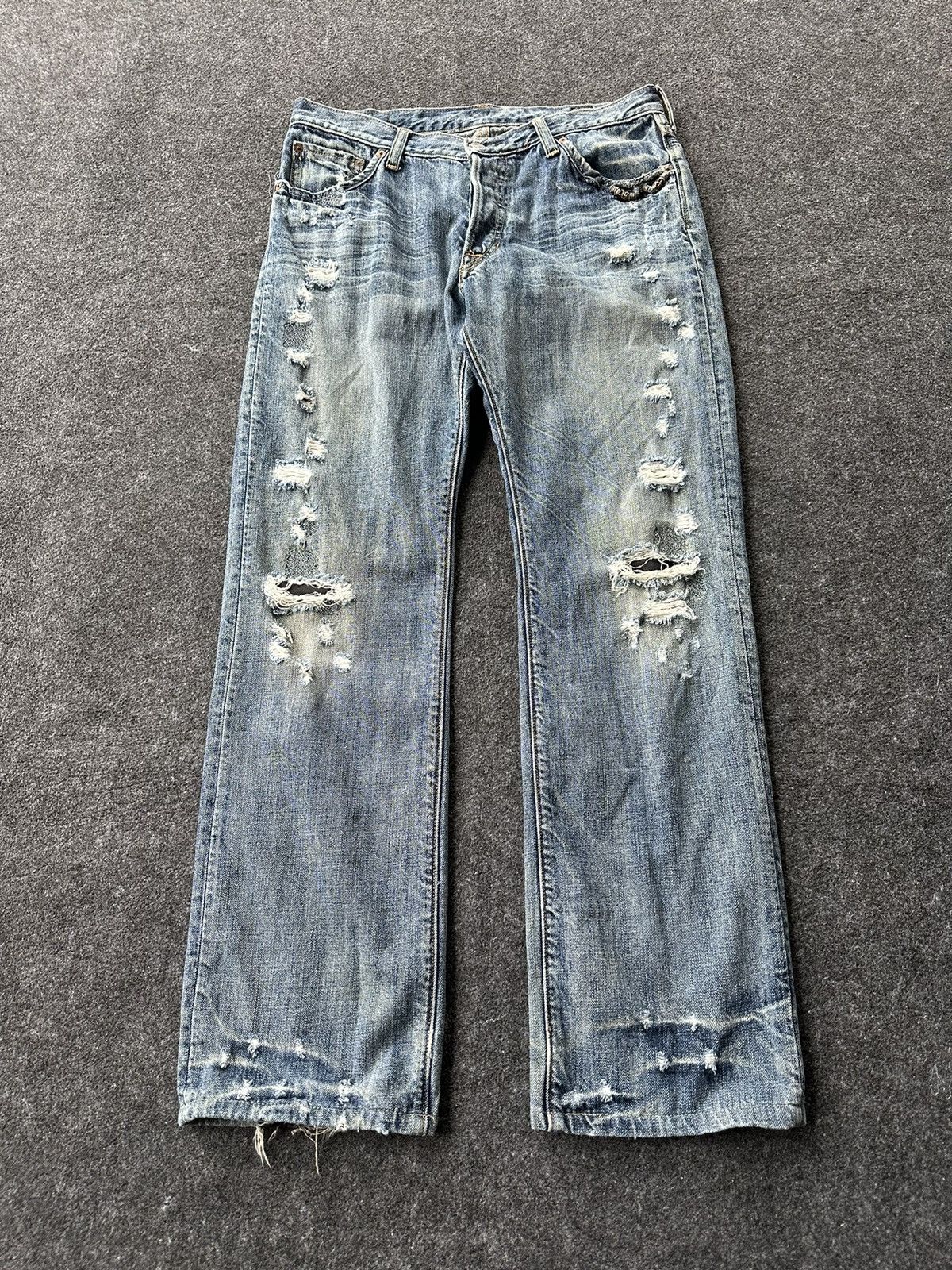 Japanese Brand Vintage Bartack Work Punk Denim W32 D257 Size US 32 / EU 48 - 1 Thumbnail