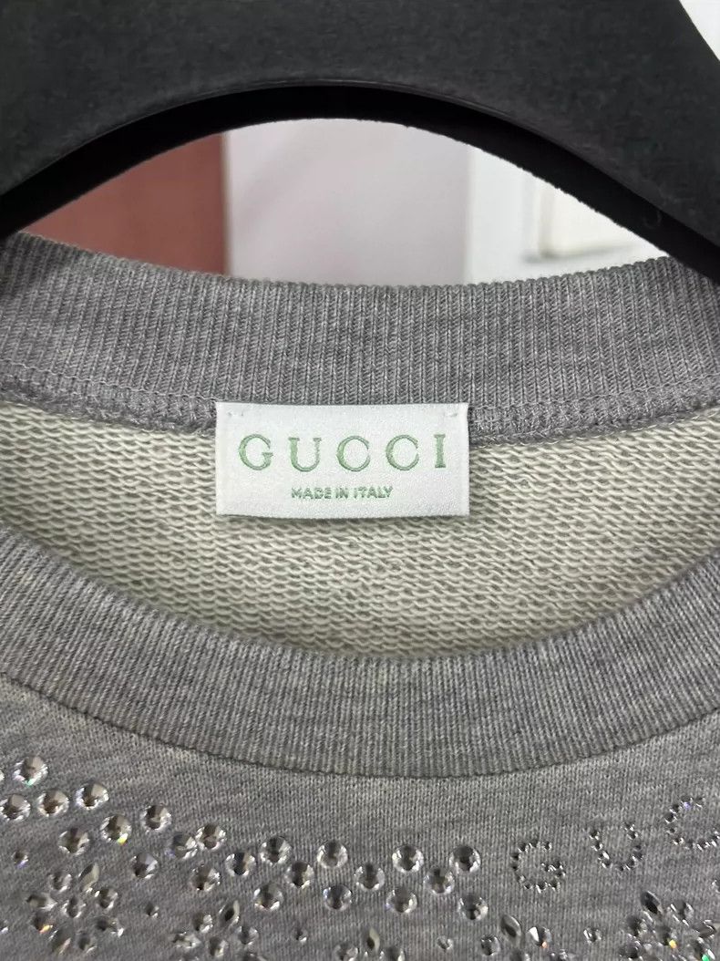 Gucci Gucci Size12 Gray rhinestone diamond-decorated round-neck s Size US XXS / EU 40 - 3 Thumbnail