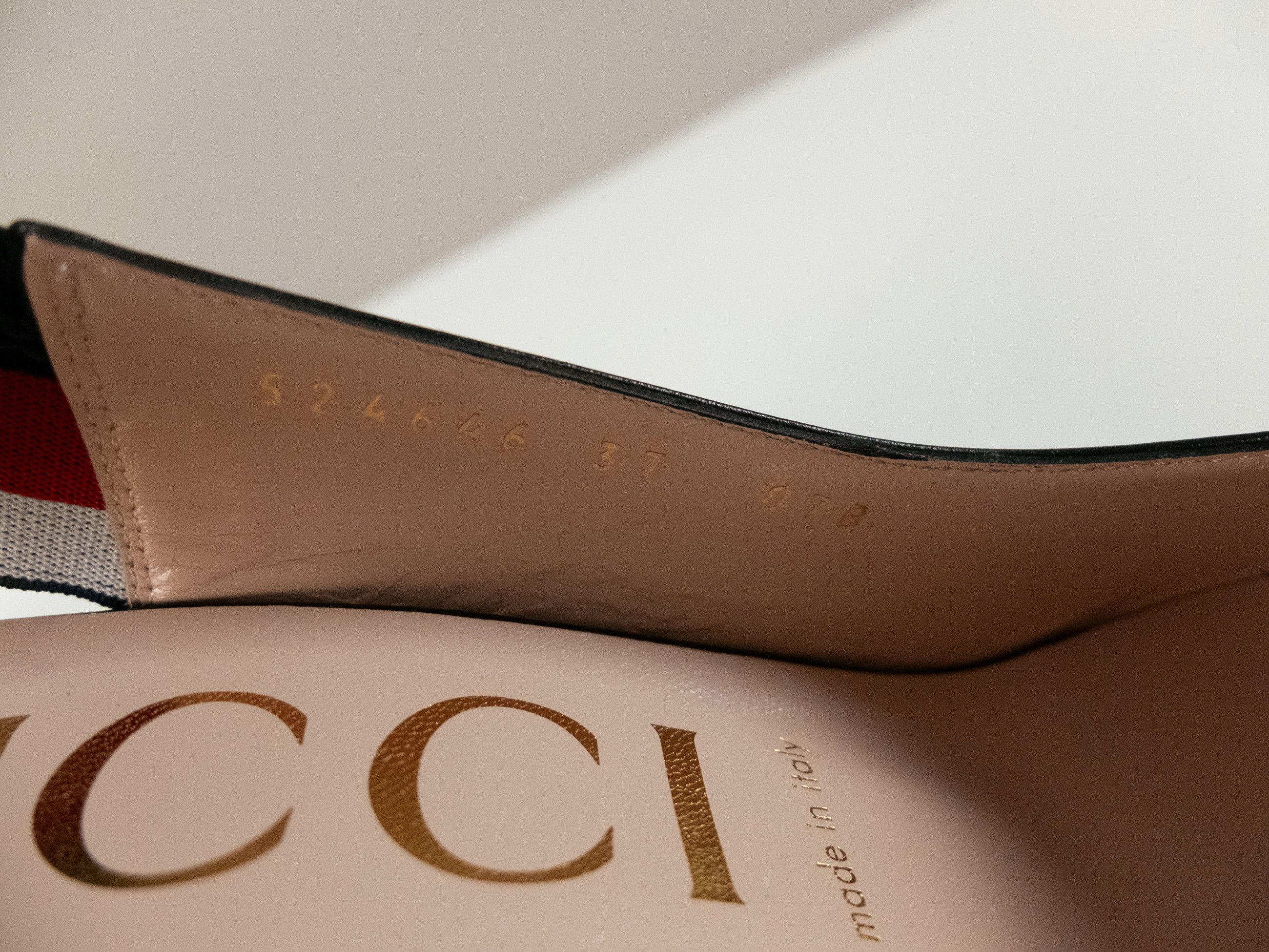 Gucci GUCCI Sylvie black leather slingback pumps sandals 7 37 Size US 7 / IT 37 - 7 Thumbnail