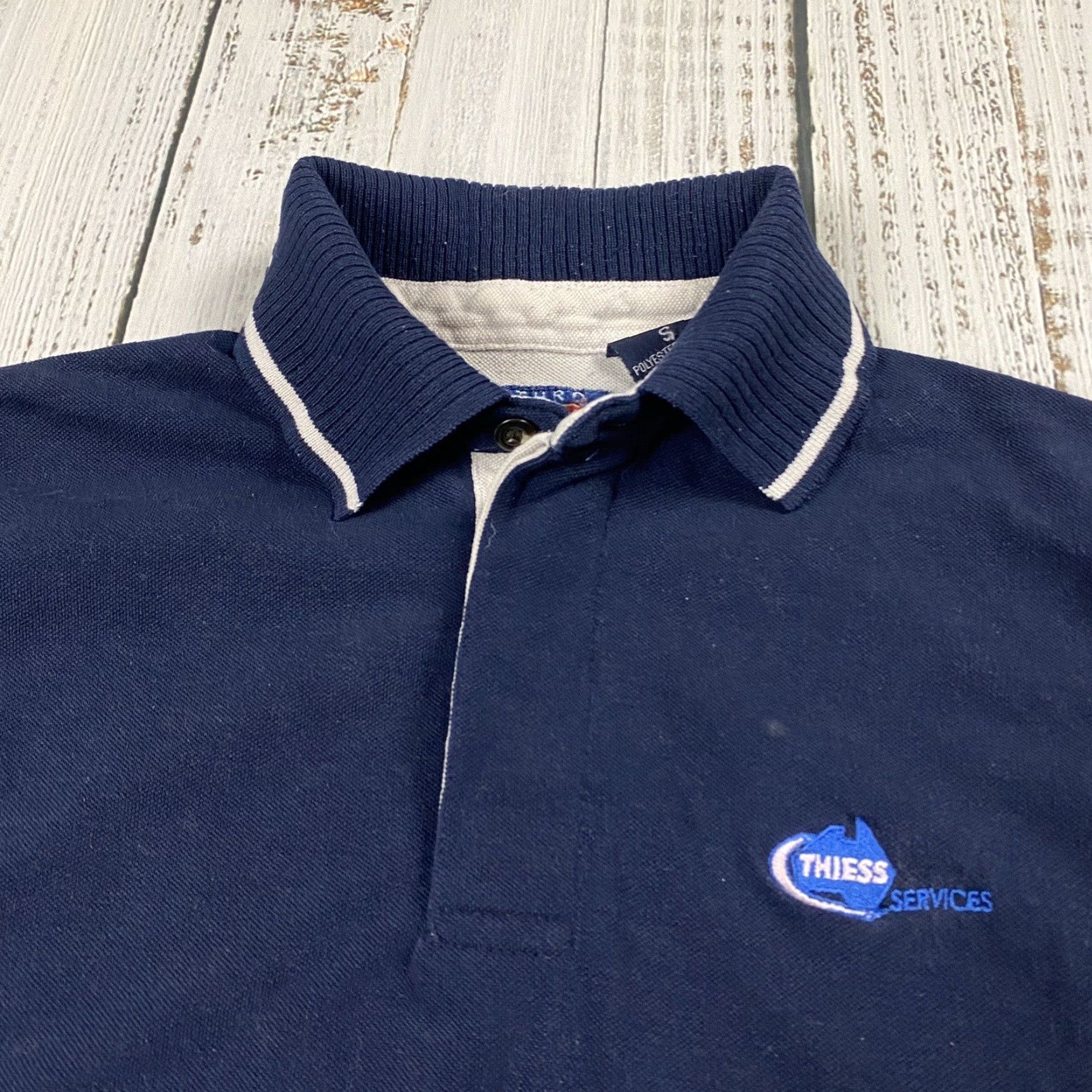 Vintage VINTAGE JETHRO AUSTRALIA POLO RUGBY SHIRT MENS S BLUE COTTON WORKWEAR Size US S / EU 44-46 / 1 - 2 Thumbnail