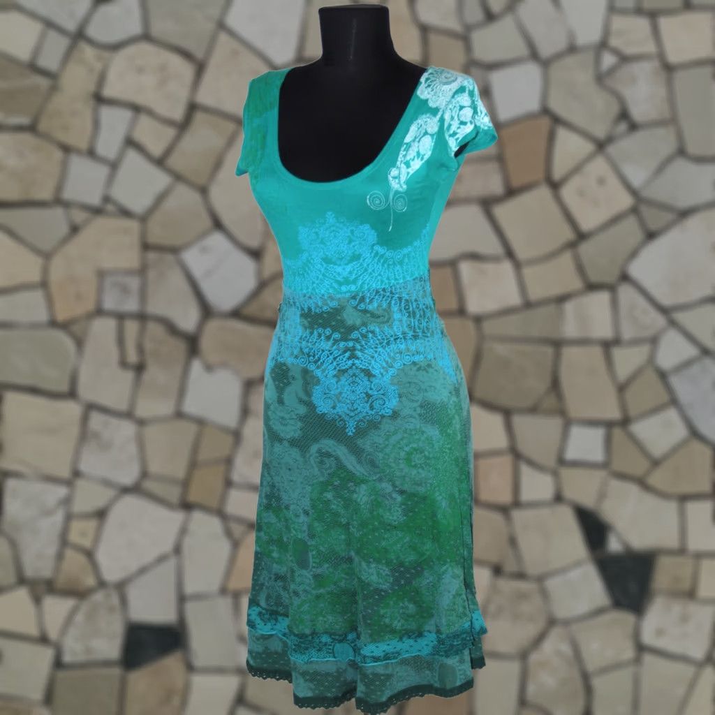 Desigual Desigual Dress womens green Size S A-Line Dress Multicoloured Midi Size S / US 4 / IT 40 - 1 Thumbnail