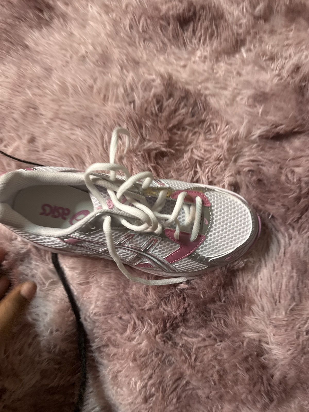 Asics White Silver Pink Asics Size US 7 / IT 37 - 6 Thumbnail