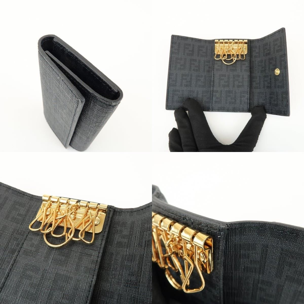 Fendi Fendi Zucca Key Holder Black Size ONE SIZE - 5 Thumbnail