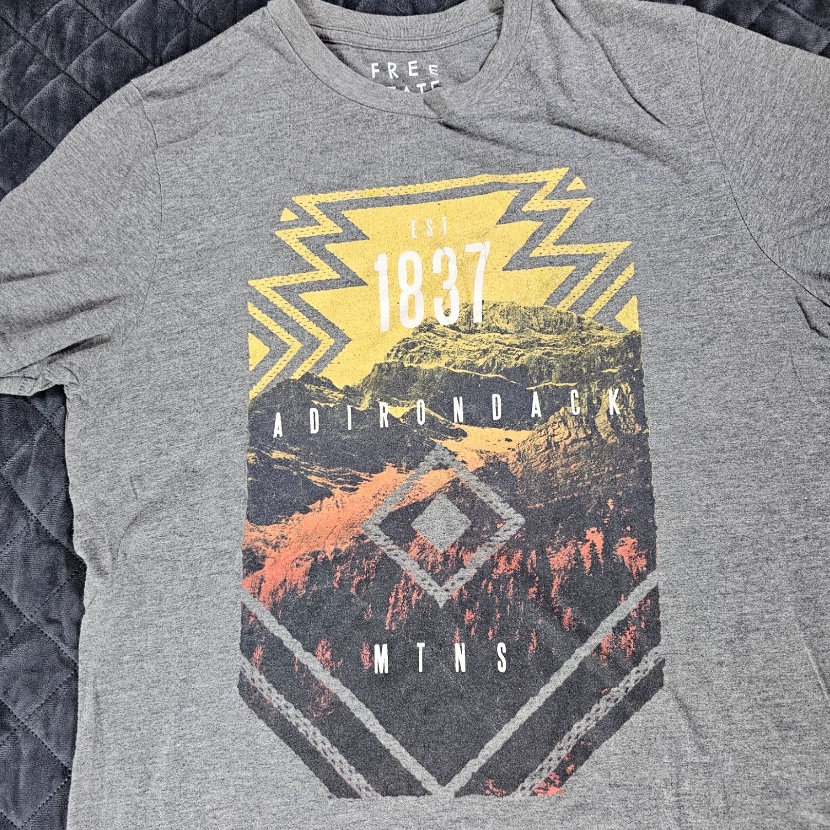 Vintage VINTAGE Free State Shirt Mens L Short Sleeve Gray T-Shirt Adirondack Mountains California Blue Size US L / EU 52-54 / 3 - 6 Thumbnail
