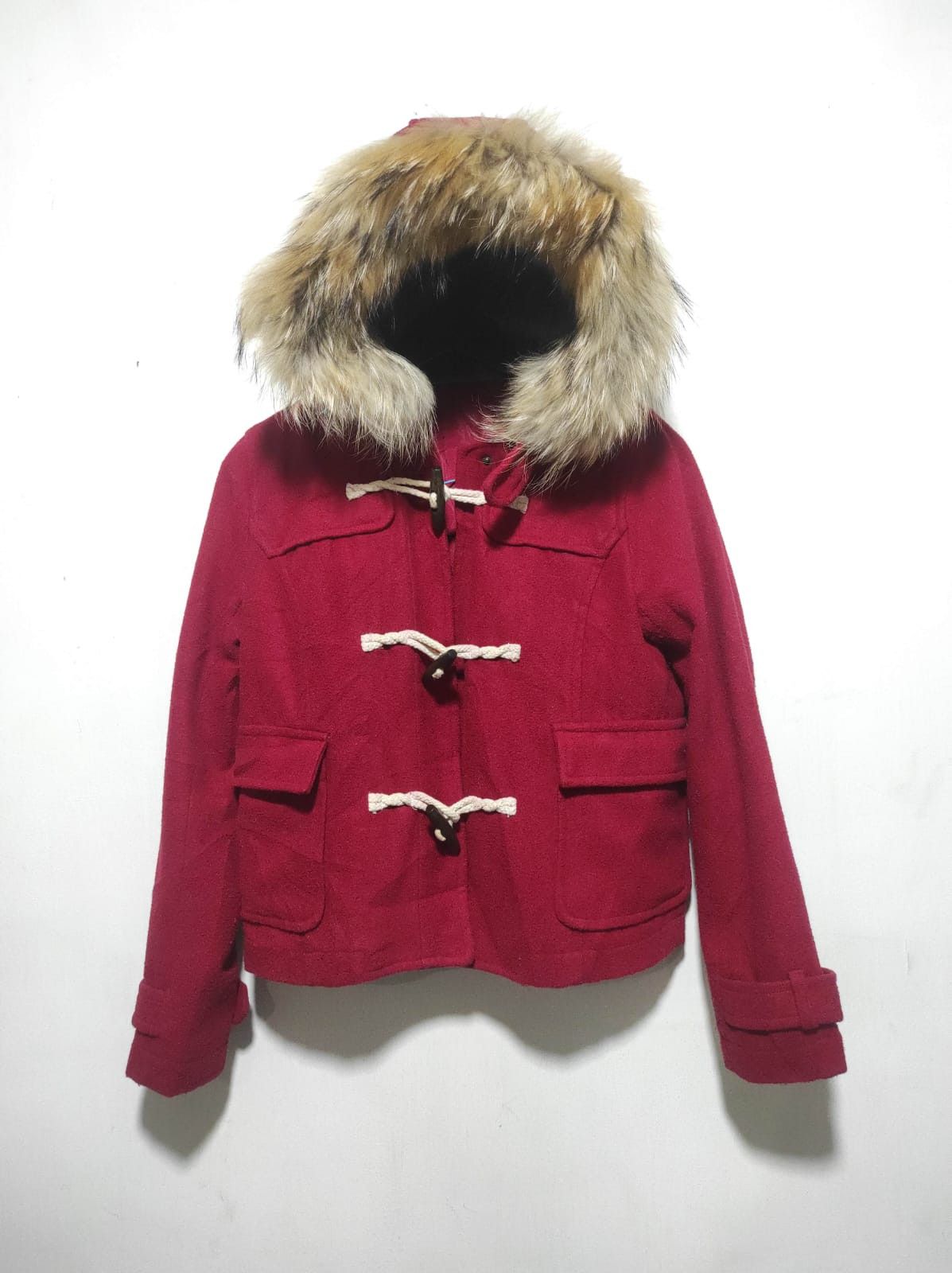 Japanese Brand Red Hoodie Duffle fur hoodie Ifsix LGB style Size US S / EU 44-46 / 1 - 2 Thumbnail