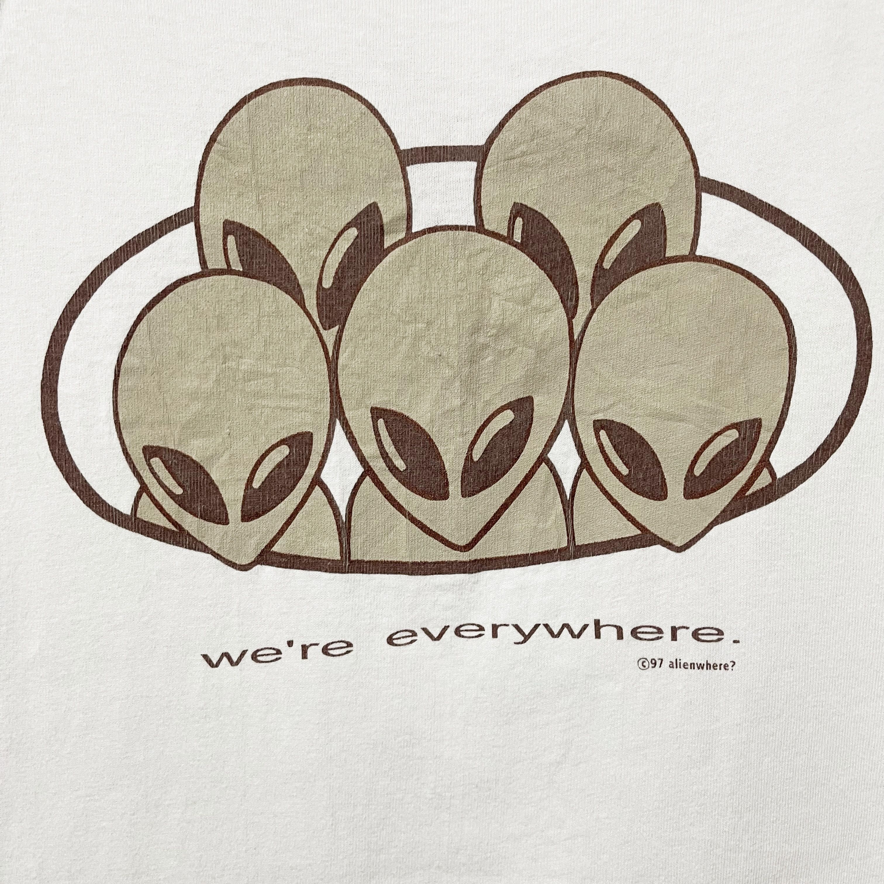Vintage Vintage 90s Alien “We’re Everywhere” T-Shirt Size US M / EU 48-50 / 2 - 2 Thumbnail