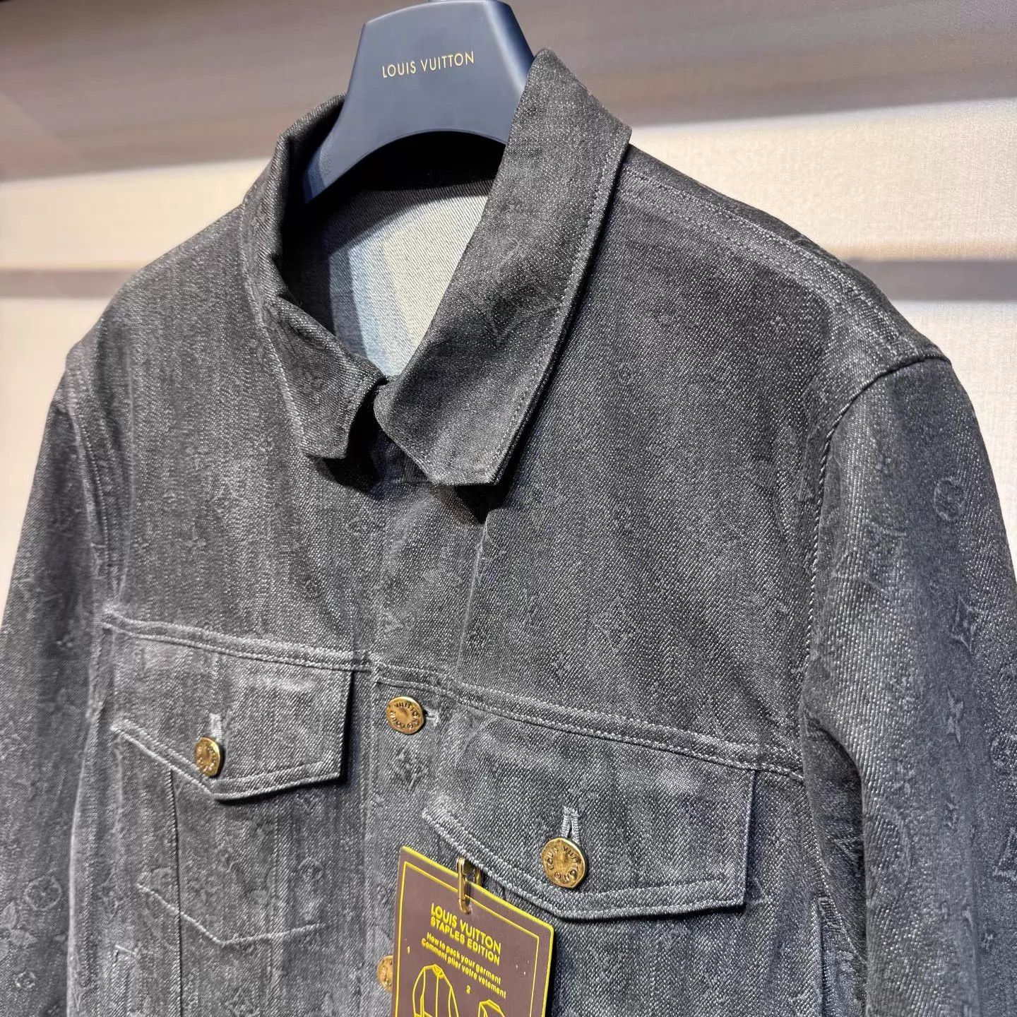 Louis Vuitton LV black distressed denim jacket 46 NEW with tag Size US S / EU 44-46 / 1 - 4 Thumbnail