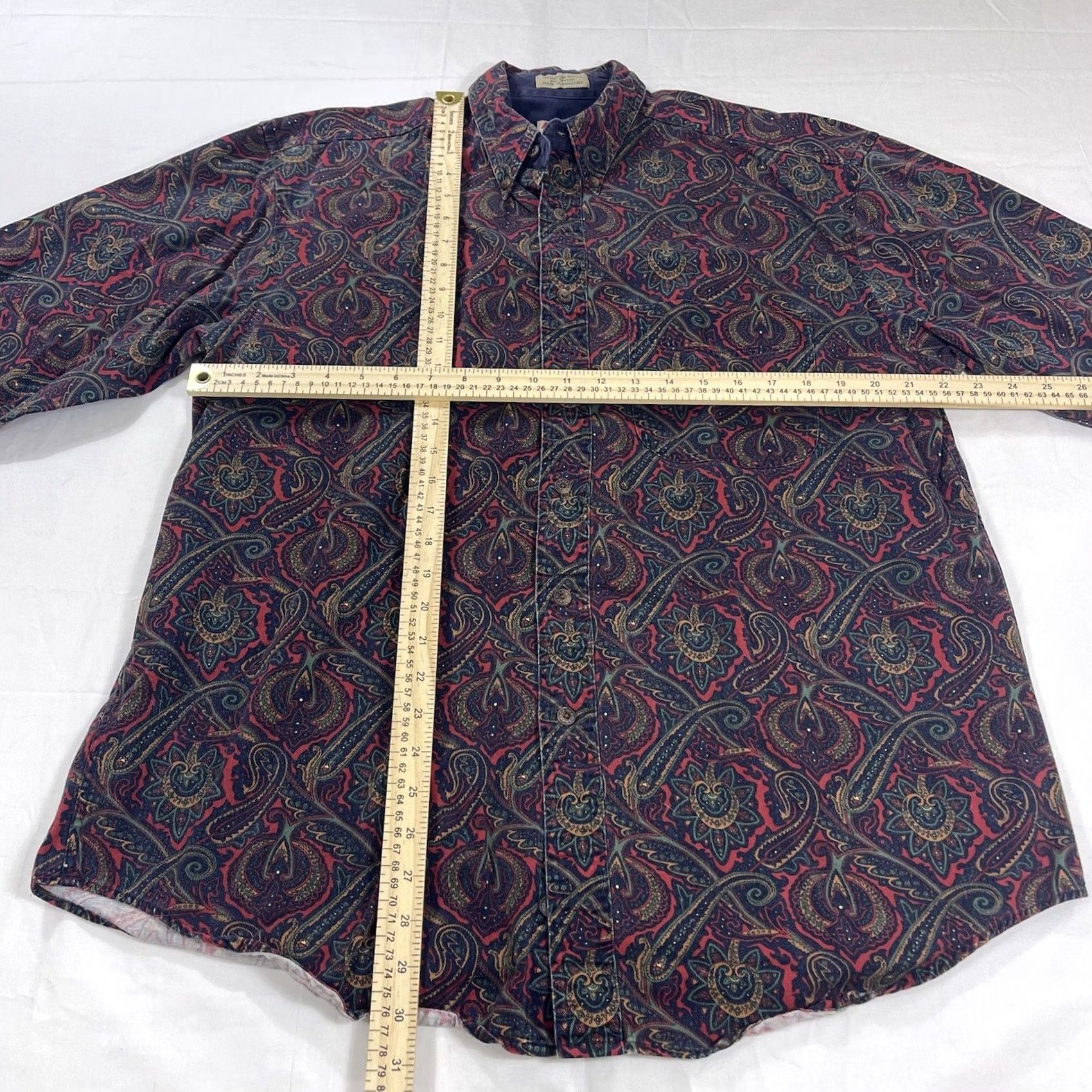 Vintage VINTAGE Adirondack Savile Rowe Sz L Button Shirt Twill Long Sleeve Paisley NICE Size US L / EU 52-54 / 3 - 3 Thumbnail