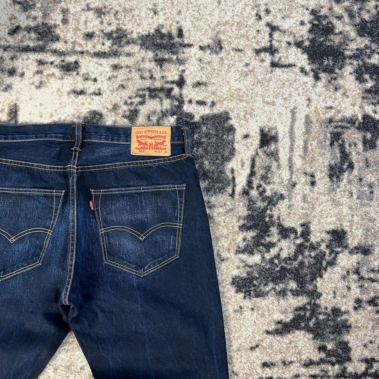 Levi's 501 Levis Vintage Y2K Washed Dark Blue Denim Jeans Size US 36 / EU 52 - 3 Thumbnail