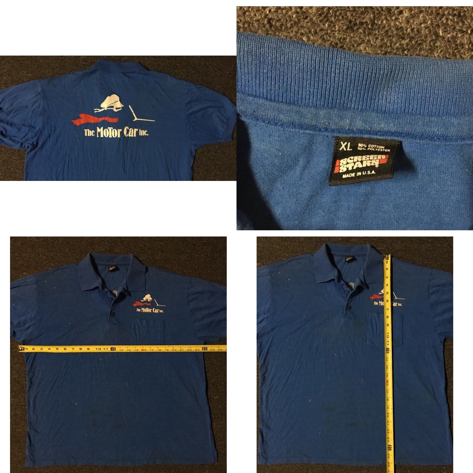 Vintage VINTAGE Motor Car Inc Faded Distress Mechanic Polo Shirt L USA Blue 80s 90s Shirt Mens Retro Grunge Punk Car USA Mechanics Size US L / EU 52-54 / 3 - 8 Thumbnail