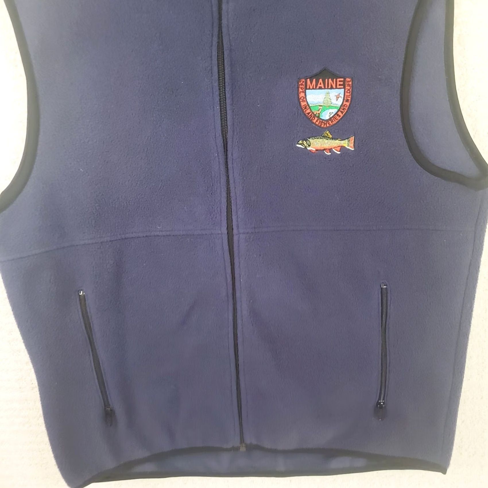 Port Authority Port Authority Vest Mens Large Blue Fleece Full Zip Trout Fishing Outdoors Maine Size US L / EU 52-54 / 3 - 2 Thumbnail