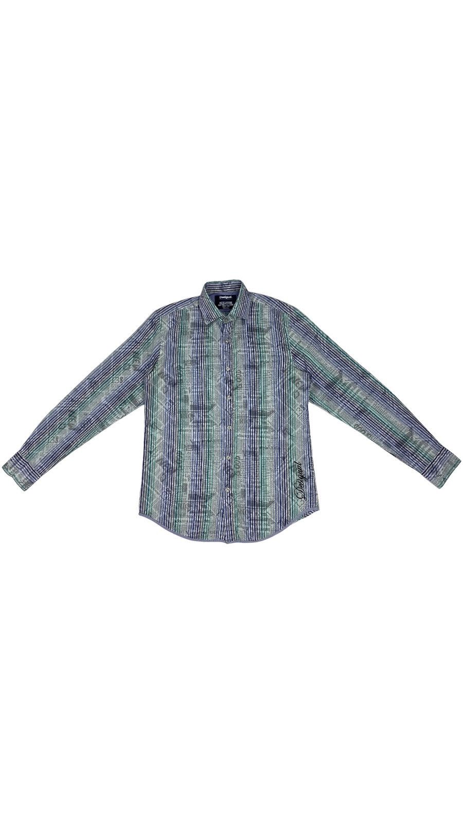 Desigual 🔥LASTDROP🔥 Newspaper Gazette Galliano Style Striped Shirt Size US S / EU 44-46 / 1 - 2 Thumbnail