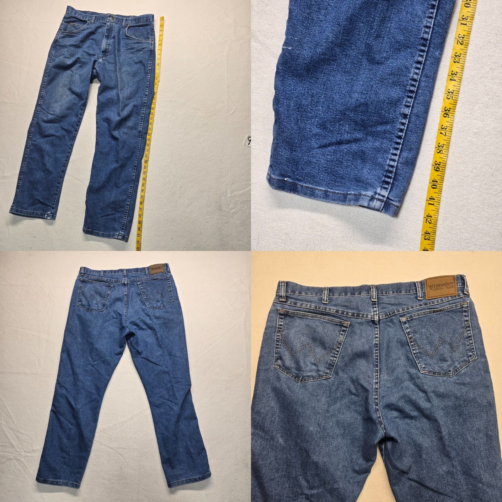 Vintage WRANGLER RUGGED Denim Blue Jeans Bootcut Pants 38 X 32 Adult Men's Cowboy Size US 38 / EU 54 - 8 Thumbnail
