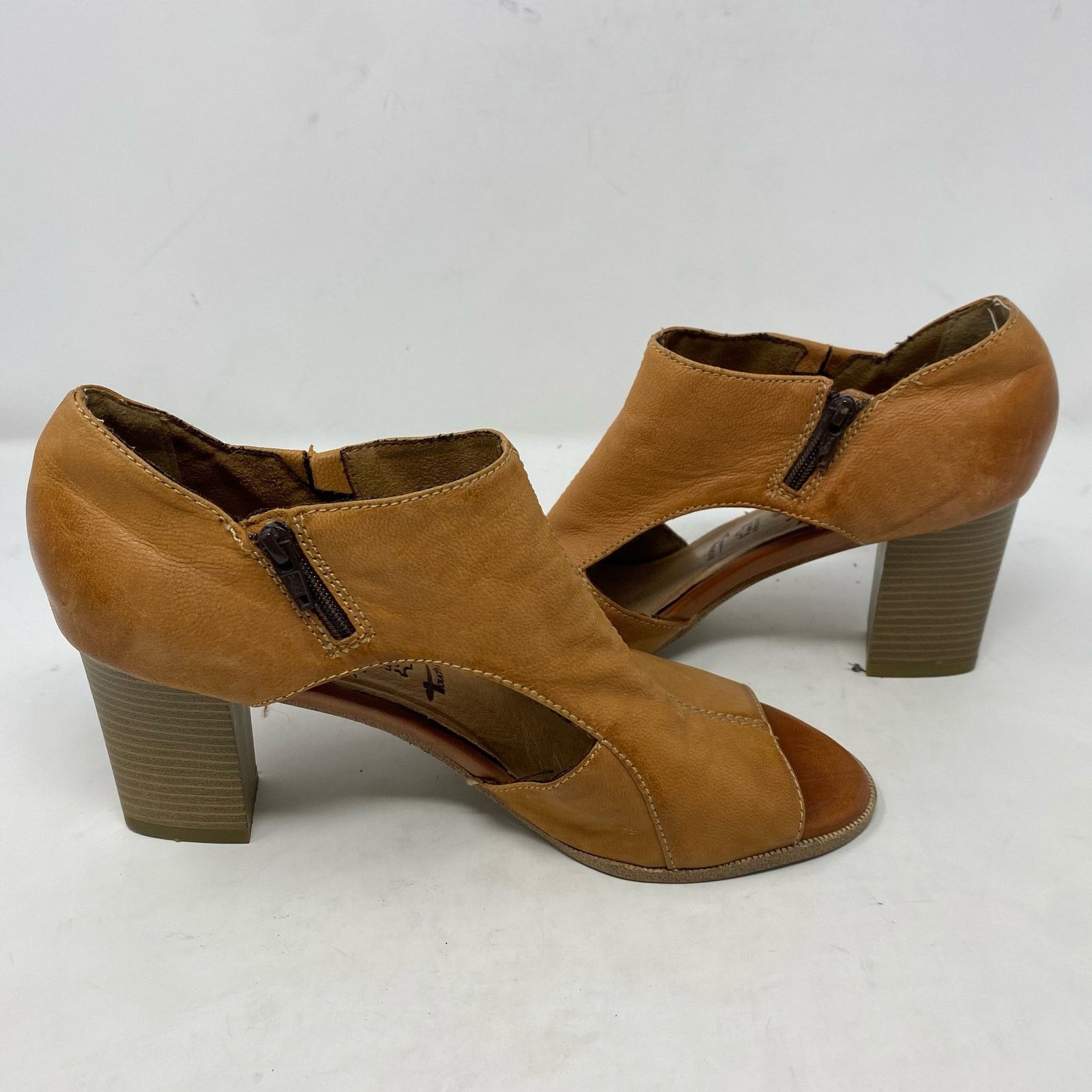 Other Tamaris Block Heels Sandals Brown Leather Womens Size 9.5 Size US 9.5 / IT 39.5 - 5 Thumbnail