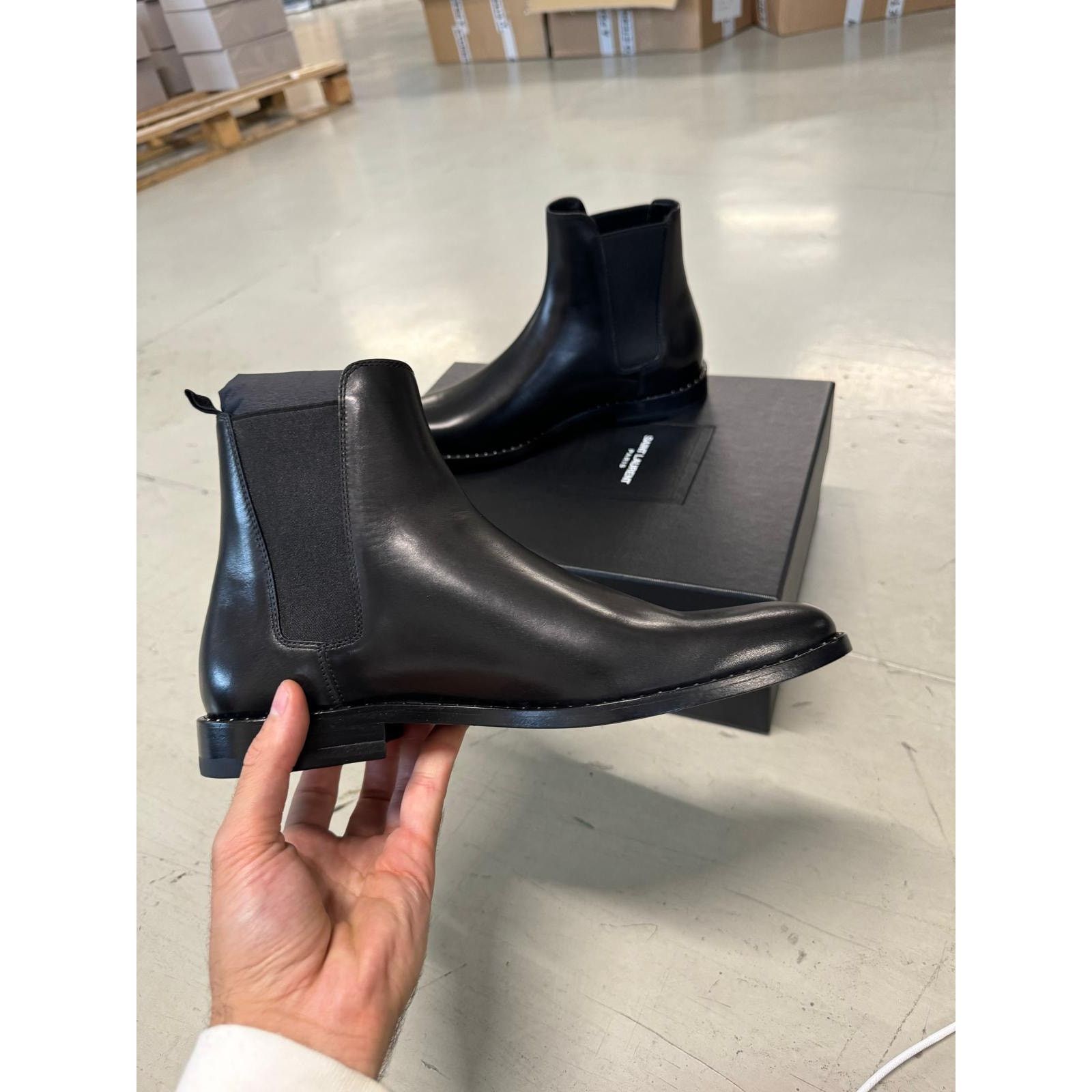 Saint Laurent Paris o1alsimx924 458810 Leather Chelsea Boots in Black Size US 7.5 / EU 40-41 - 7 Thumbnail
