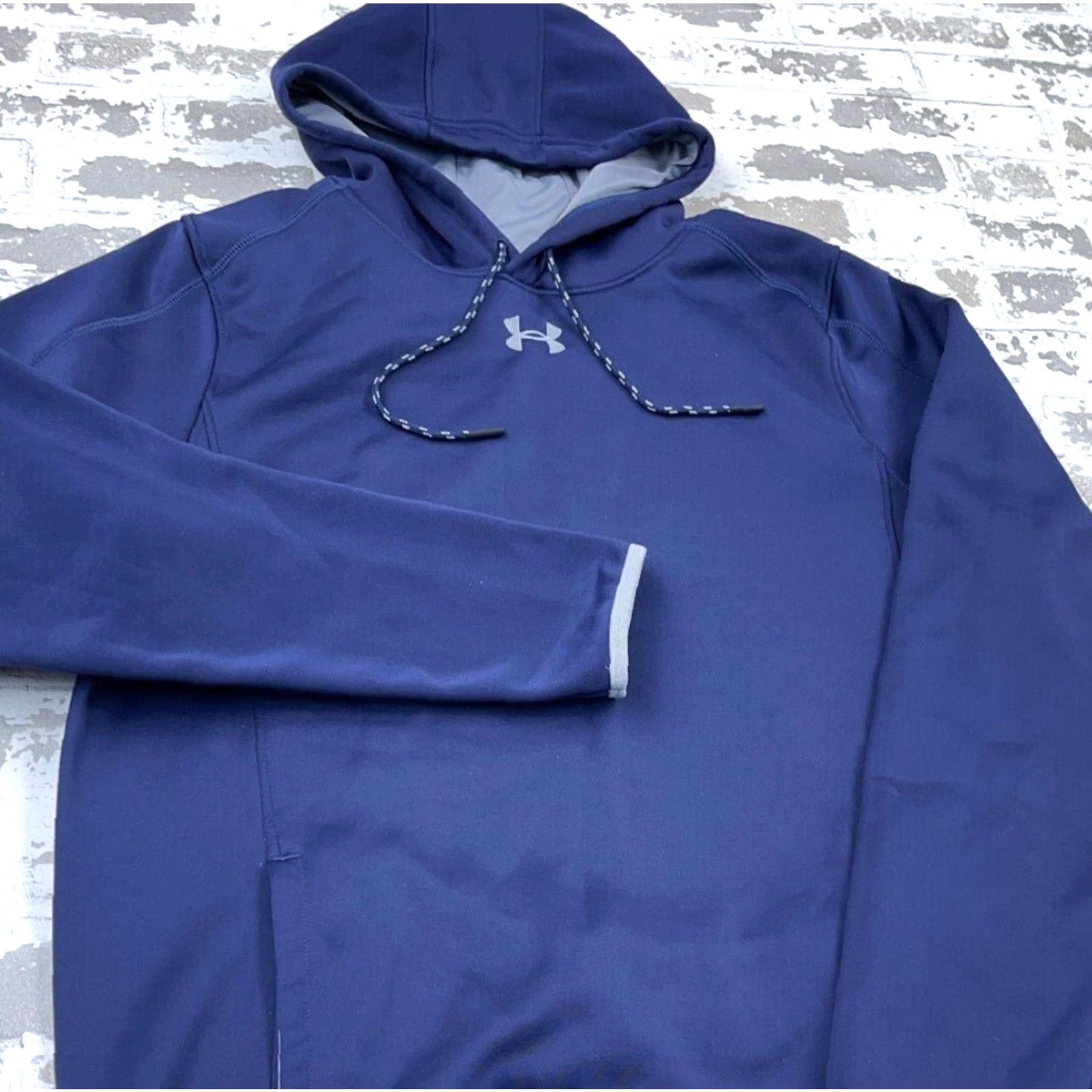 Under Armour Under Armor Hoodie Women Medium Blue Gray Sweatshirt Center Logo Loose Size M / US 6-8 / IT 42-44 - 4 Thumbnail