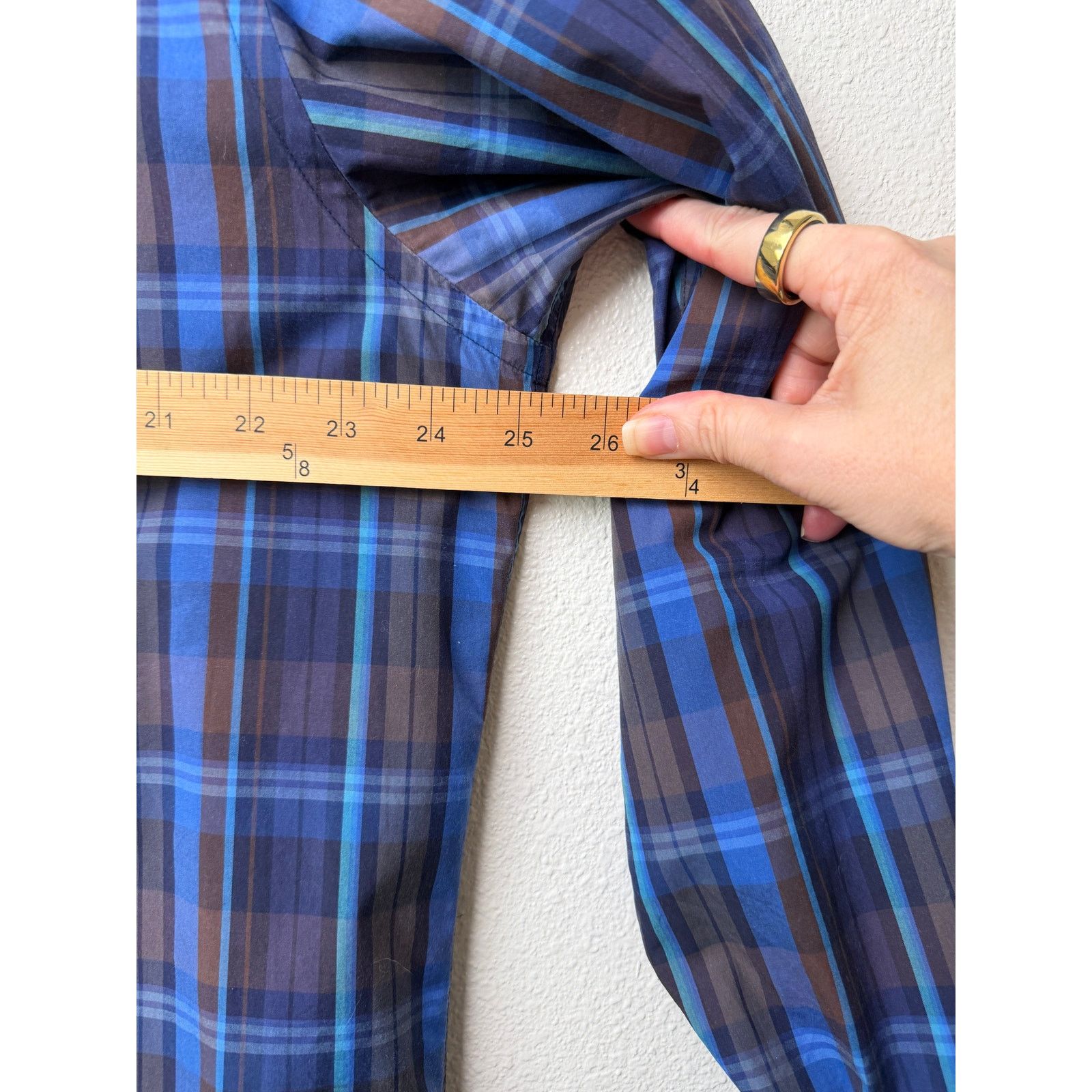 BUGATCHI Bugatchi Plaid Button Front Shirt Blue Brown Gray Men’s L Size US L / EU 52-54 / 3 - 13 Thumbnail
