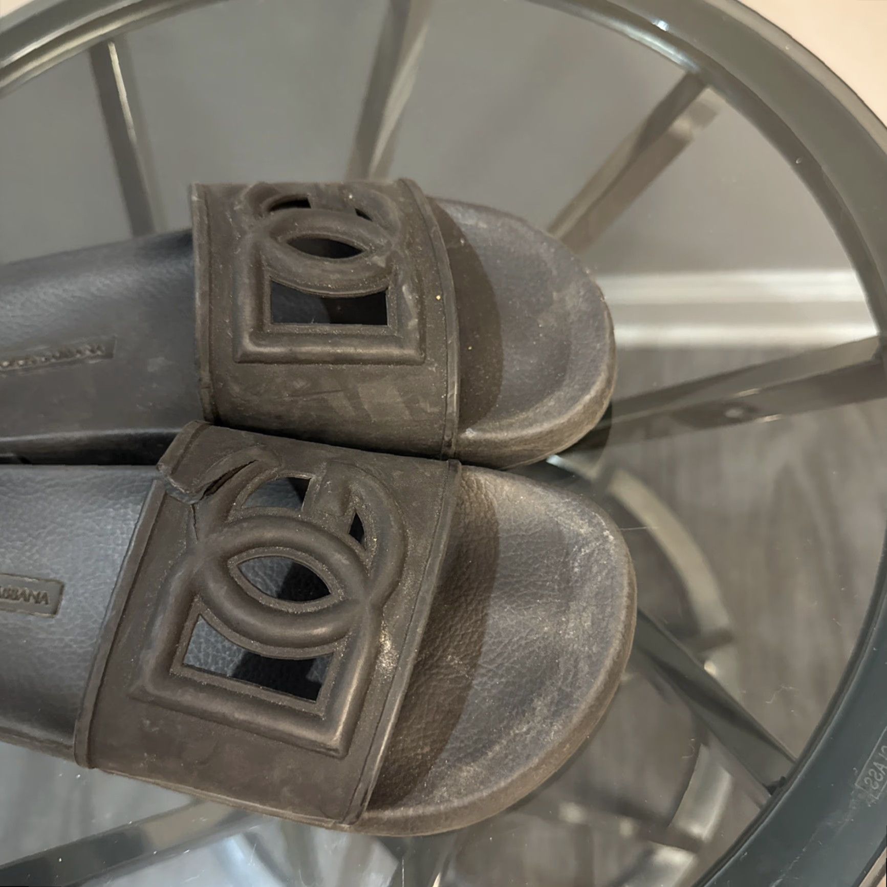 Dolce & Gabbana Dolce&Gabbana D&G Logo Black Rubber Pool Slides Women’s Size 38 US ~7 Slip-On Sandal Shoes Size US 7 / IT 37 - 4 Thumbnail