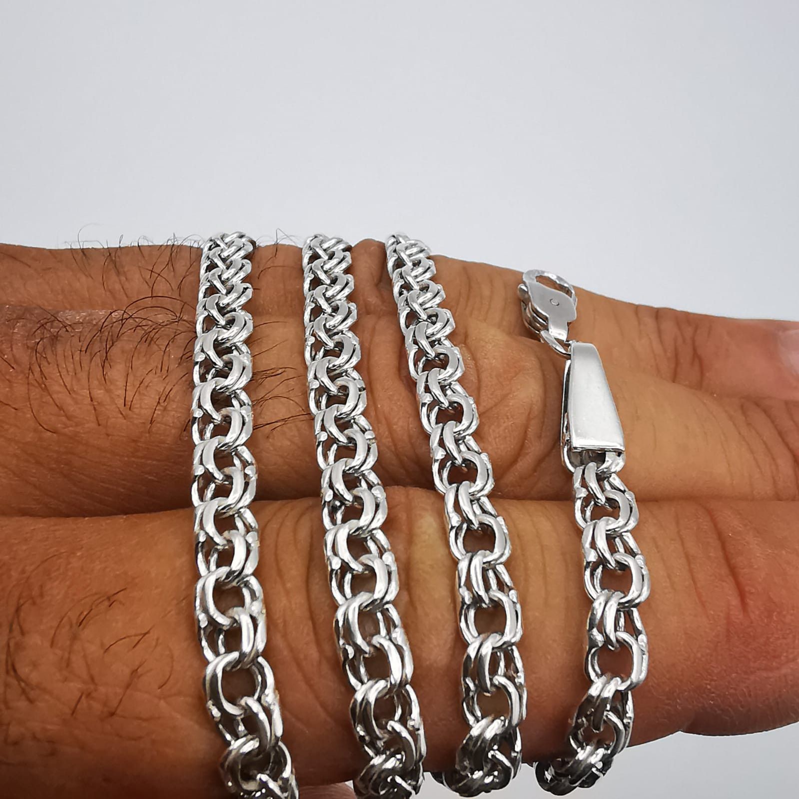Sterling Silver Vintage Jewelry Chain, 925 Sterling Silver, Signed 20,44g Size ONE SIZE - 4 Thumbnail