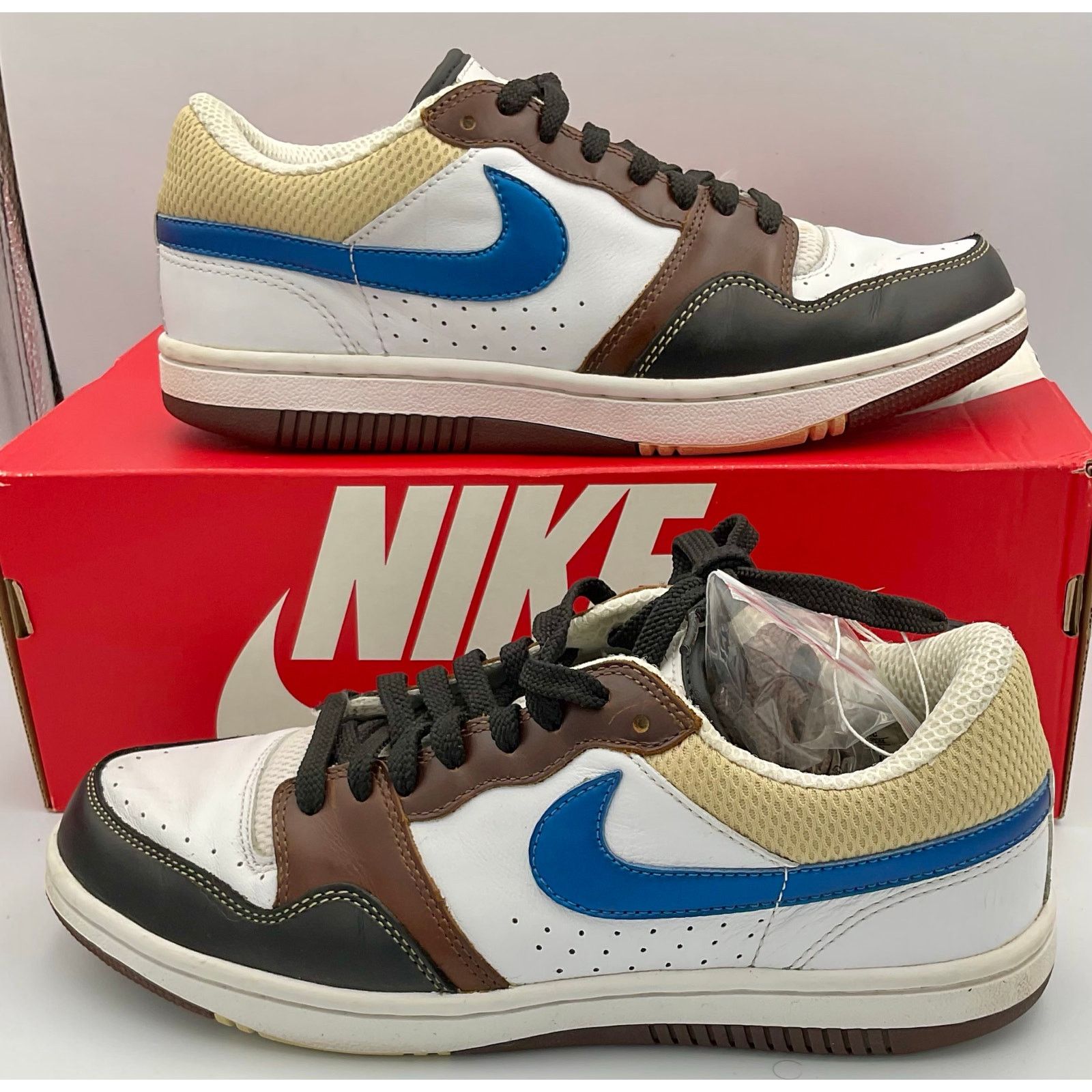 Nike COURT FORCE LOW PRM White/Mil Blue-Bison 313940141 Sz8.5 Size US 8.5 / EU 41-42 - 1 Thumbnail