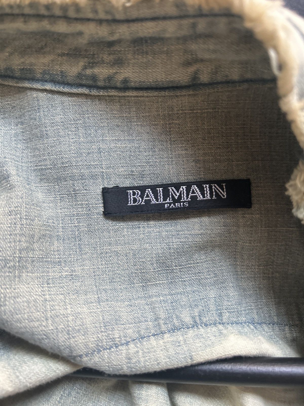 Balmain Balmain SS18 Distressed Denim Shirt Size US M / EU 48-50 / 2 - 6 Thumbnail