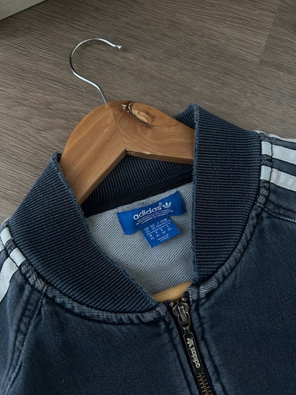 Adidas × Vintage Vintage Adidas Distressed Faded Blue Zip Hoodie Size US XL / EU 56 / 4 - 12 Thumbnail