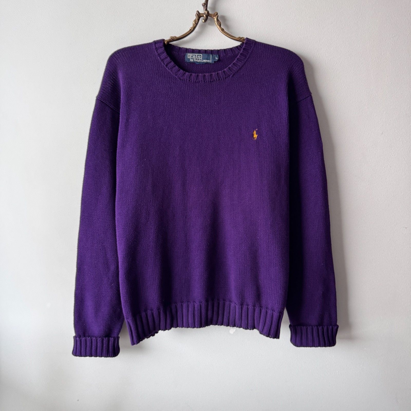 Polo Ralph Lauren Polo Ralph Lauren Vintage Knit Purple Sweater Mens Large Y2K Size US L / EU 52-54 / 3 - 3 Thumbnail