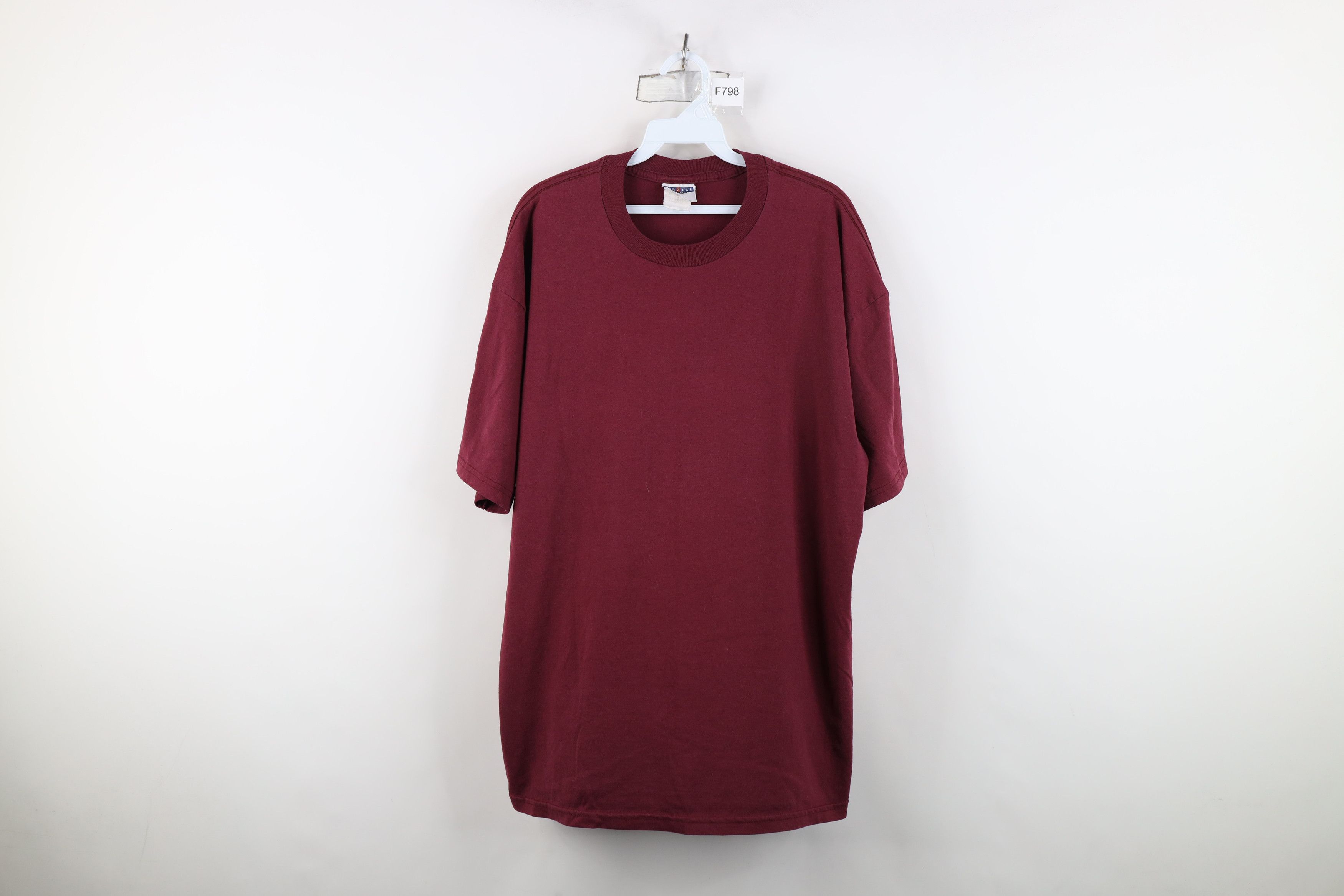 Vintage Vintage 90s Streetwear Heavyweight Faded T-Shirt Burgundy Size US XL / EU 56 / 4 - 1 Thumbnail