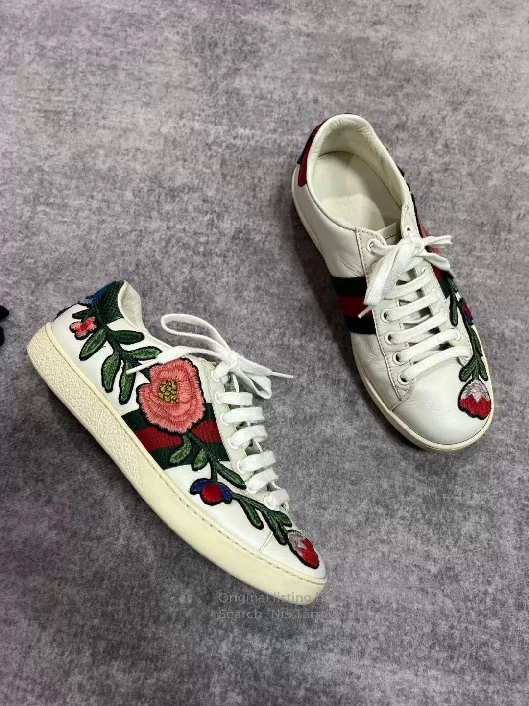Gucci Gucci Floral White Sneakers. Size US 4.5 / IT 34.5 - 2 Thumbnail