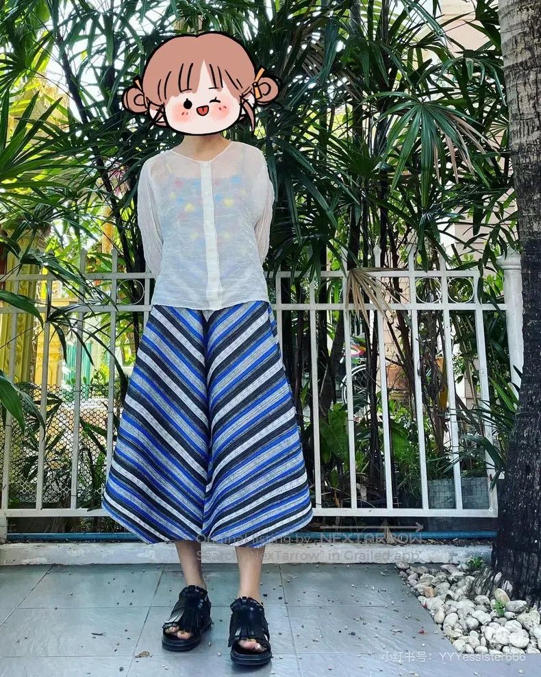 Issey Miyake Issey Miyake size:3 Blue Skirt Size 22" - 3 Thumbnail