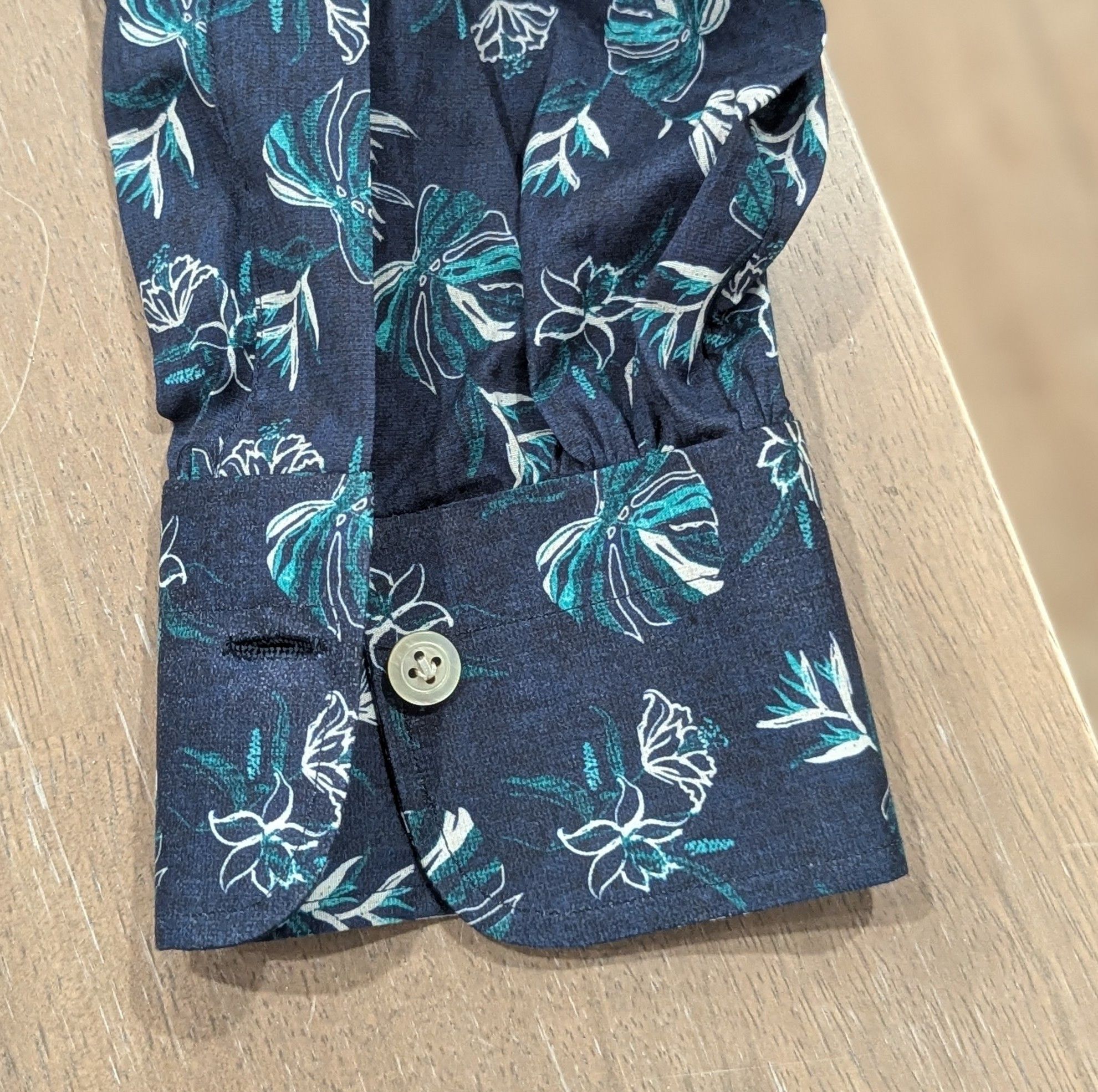 Kiton KITON Floral Cotton LS Button Up Shirt Blue 41 US 16 Size US L / EU 52-54 / 3 - 4 Thumbnail