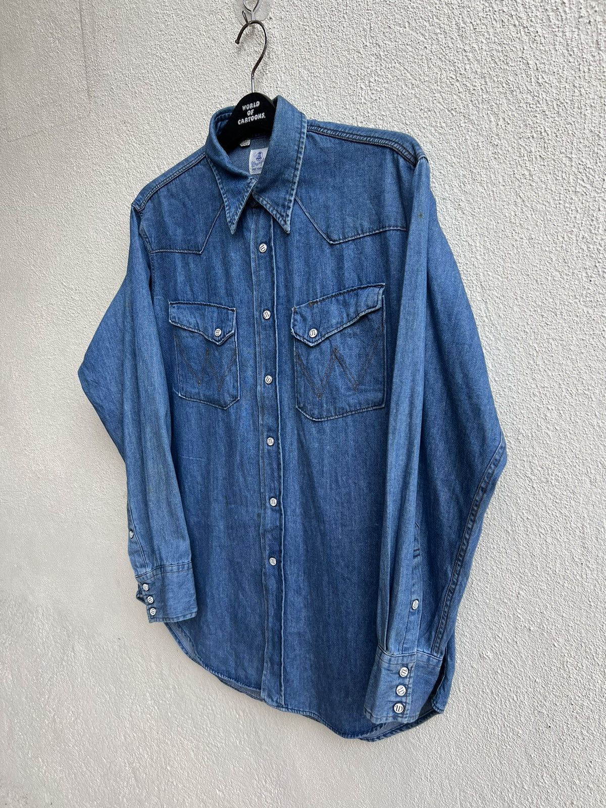 Vintage Vintage 90s Wrangler Blue Bell Lot 27MW Western Denim Shirt Size US M / EU 48-50 / 2 - 10 Thumbnail