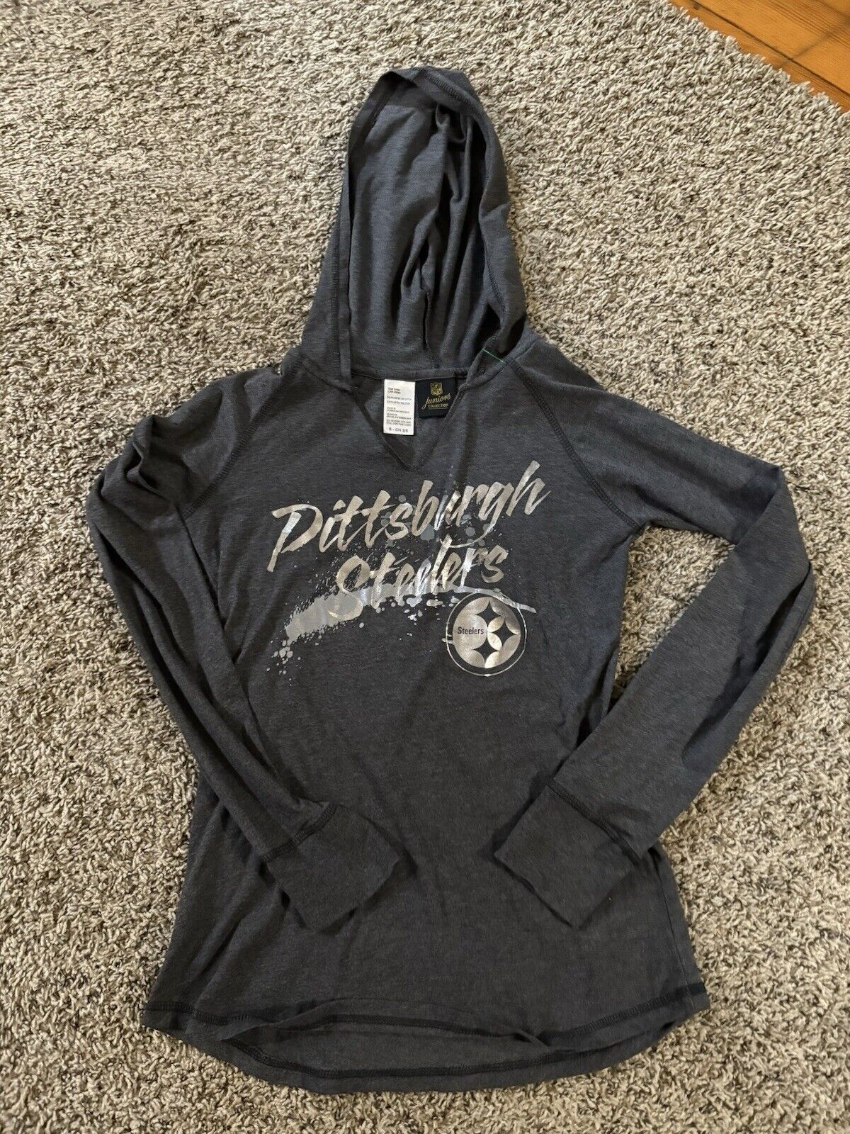 NFL Juniors Pittsburgh Steeler's Long Sleeve Hooded Shirt Size S / US 4 / IT 40 - 5 Thumbnail
