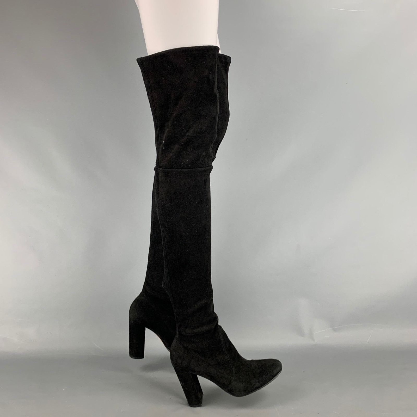 Gianfranco Ferre GIANFRANCO FERRE Size 7.5 Black Suede Chuncky Heel Boots Size US 7.5 / IT 37.5 - 4 Thumbnail