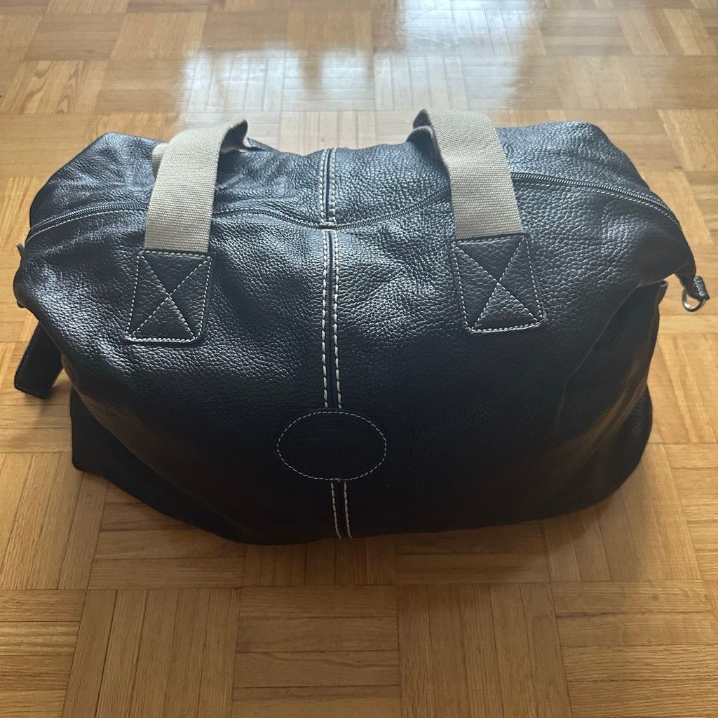 Roots Vintage Roots black tumbled leather duffle weekender bag Size ONE SIZE - 2 Thumbnail