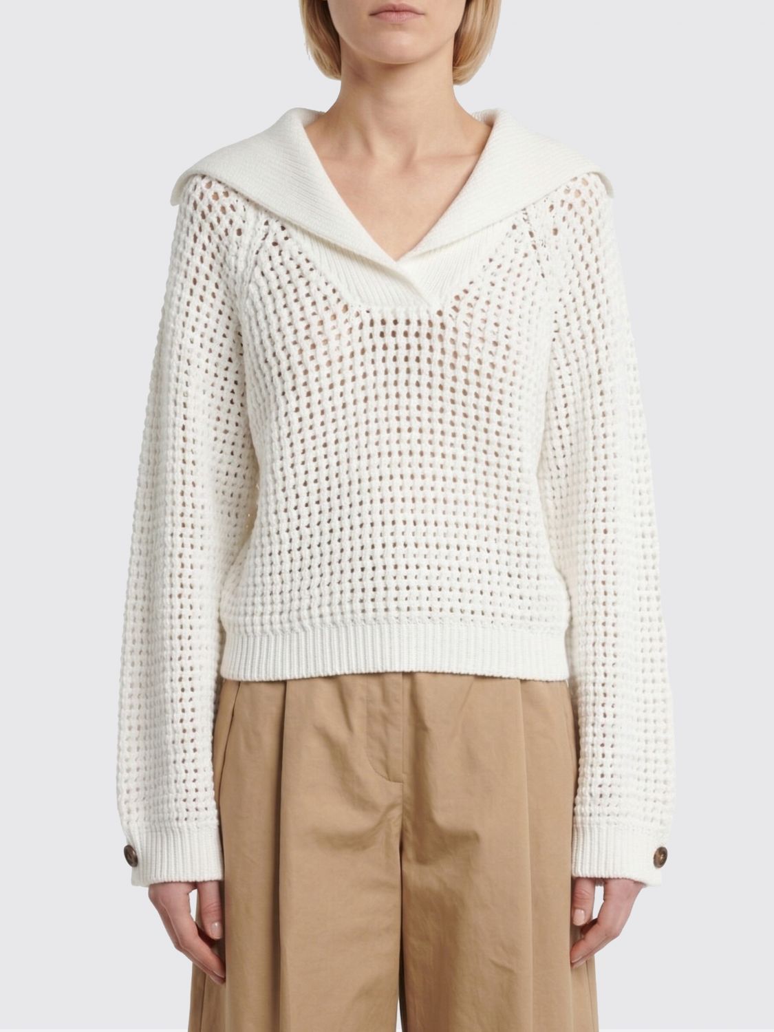 Brunello Cucinelli Brunello Cucinelli Sweater Woman Beige Size M / US 6-8 / IT 42-44 - 1 Thumbnail