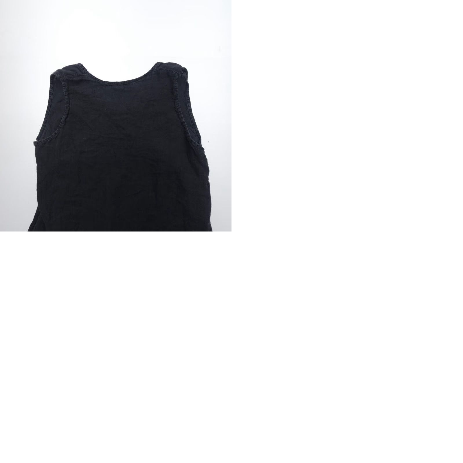 Vintage JOT Tunic Shirt Blouse Women One Size Black Linen Sleeveless V-Neck Knit Solid Made in Italy Size ONE SIZE - 9 Thumbnail