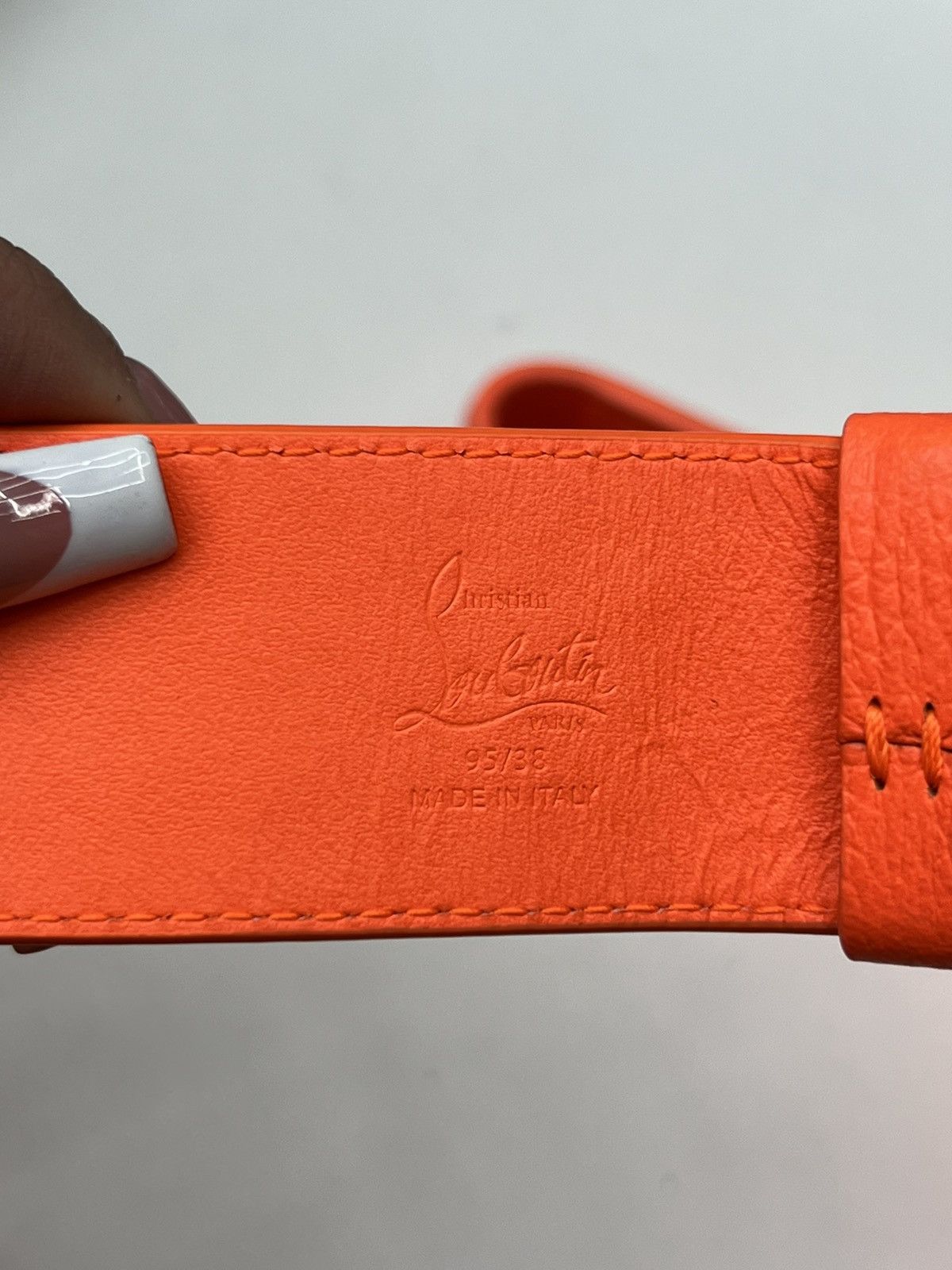 Christian Louboutin Christian Louboutin Orange Spike Belt Size 32 - 5 Thumbnail
