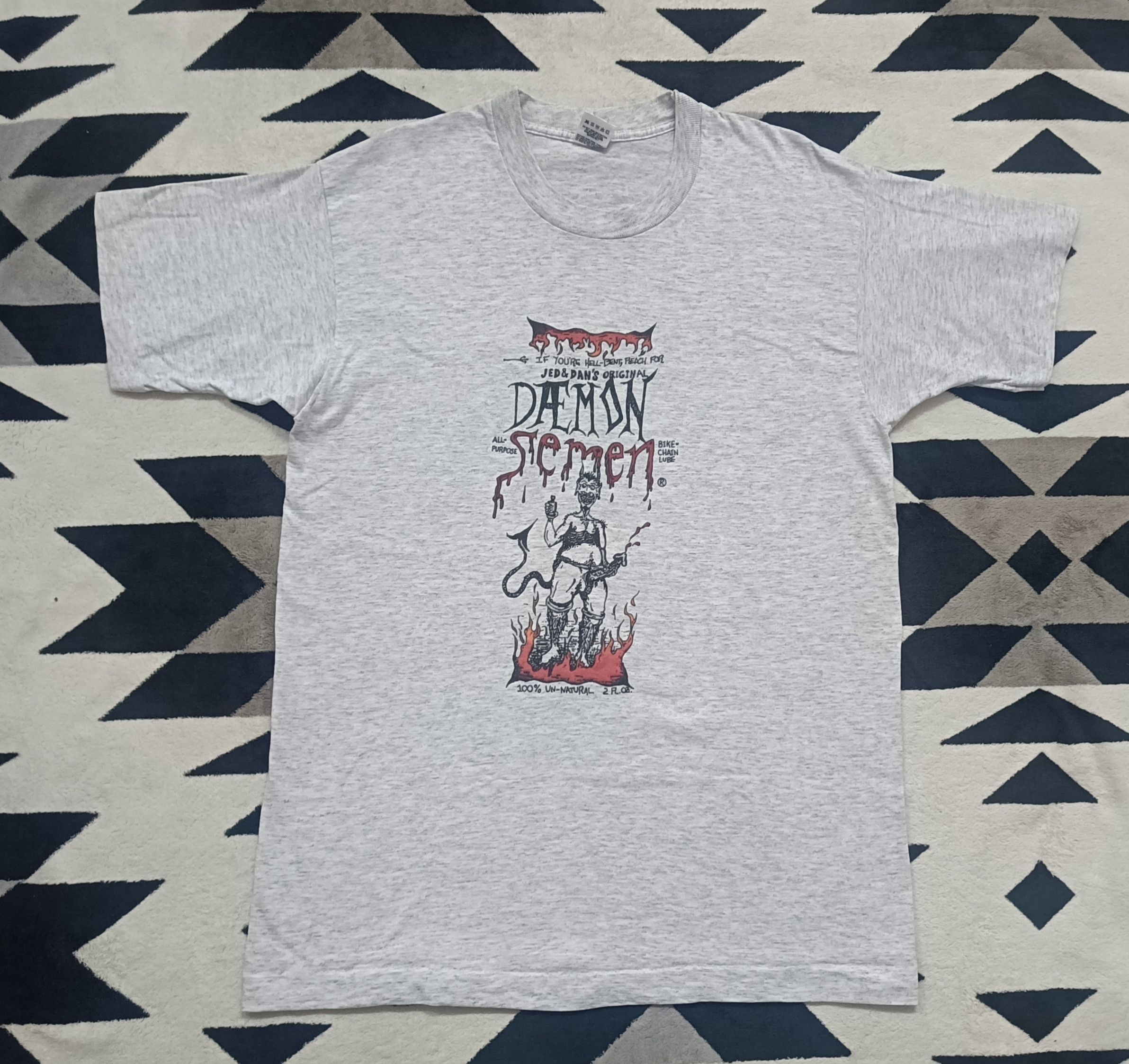 Powell Peralta 🔥🔥 Rare Vintage 90s Demon Semen Lubricant Tee Size US L / EU 52-54 / 3 - 2 Thumbnail