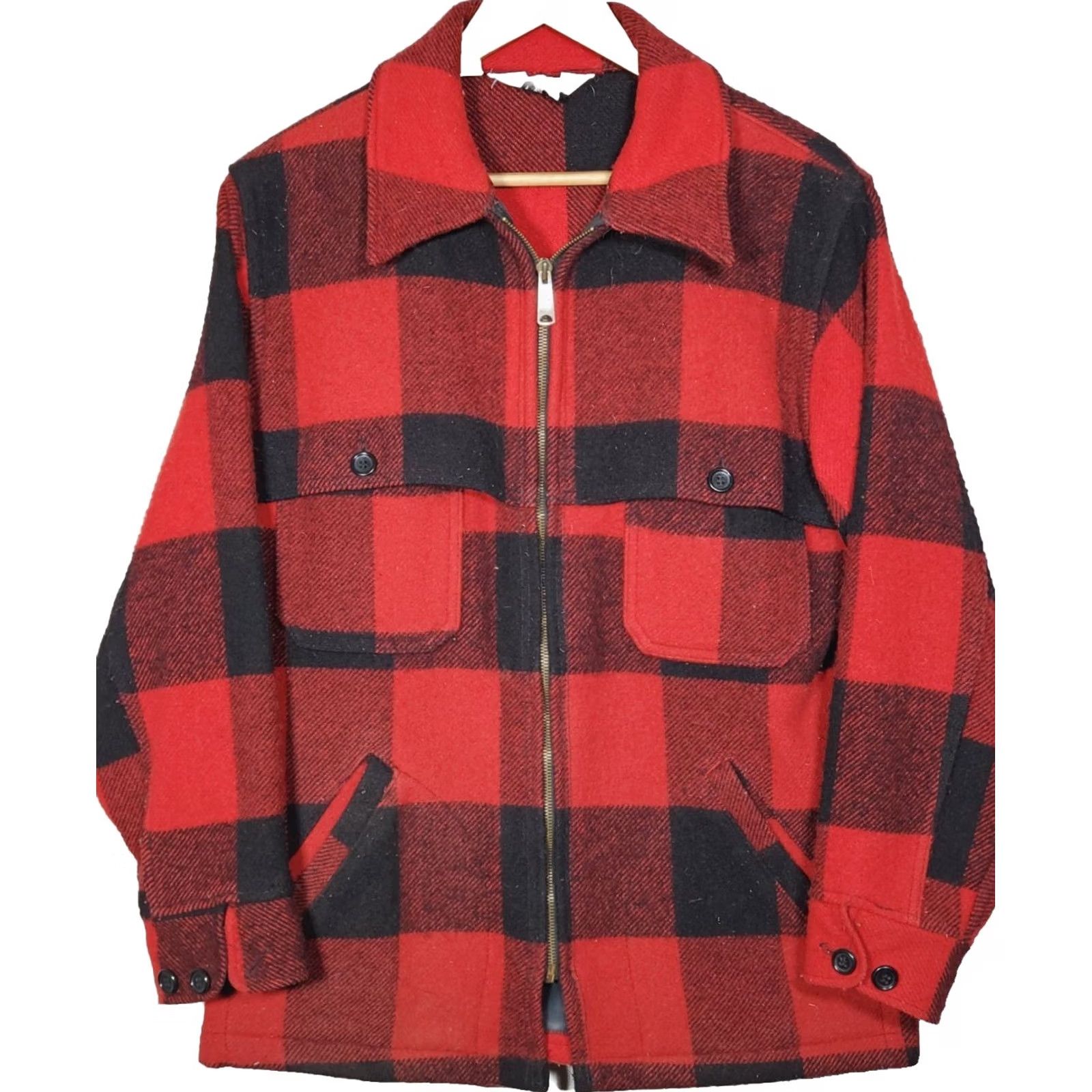 Vintage VINTAGE Woolrich Jacket Men's M 1970s Buffalo Plaid Mackinaw Cruiser Full Zip Size US M / EU 48-50 / 2 - 2 Thumbnail