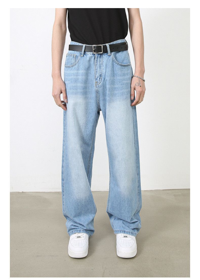 Japanese Brand Japanese retro washed light blue loose straight leg jeans Size US 32 / EU 48 - 1 Thumbnail
